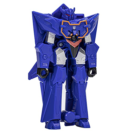 Transformers EarthSpark 1-Step Flip Changer Soundwave Action Figure – 10 cm Robot to Jet
