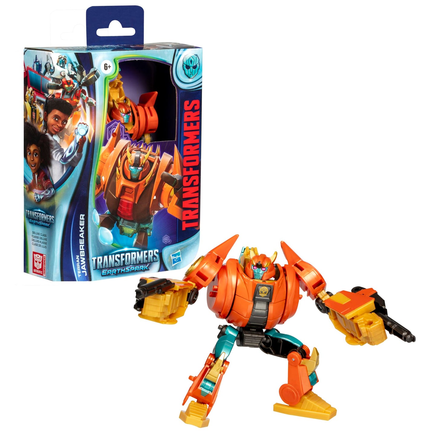 Transformers EarthSpark Terran Jawbreaker Deluxe 5-Inch Robot Figure — 16-Step Dino Conversion
