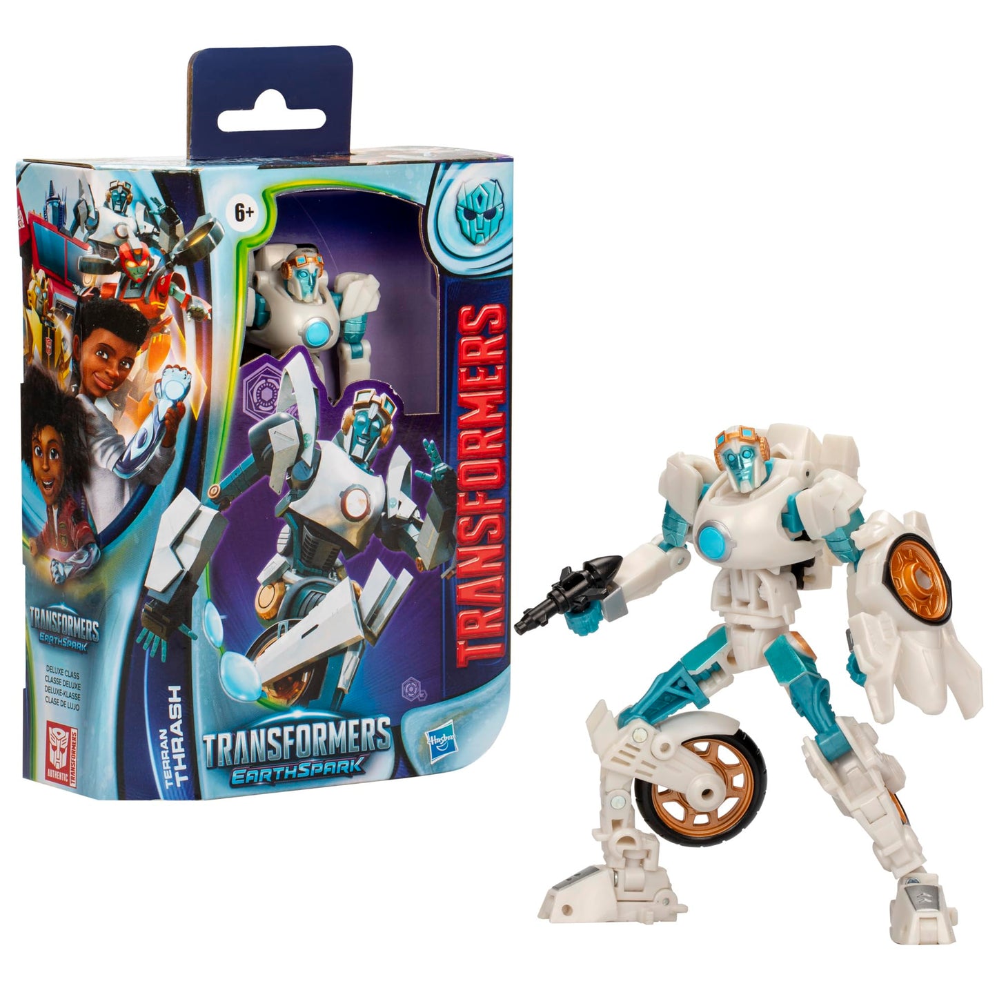Transformers EarthSpark Terran Thrash Deluxe Class 5-Inch Robot Figure | 22-Step 2-in-1 Transform