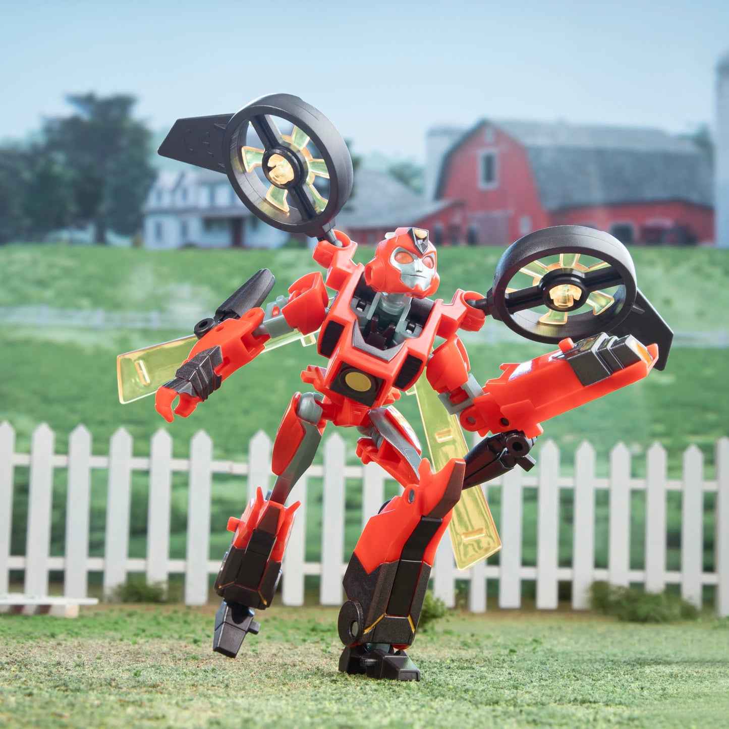 Transformers EarthSpark Terran Twitch Deluxe Figure – 5-Inch 2-in-1 Robot to Drone with Build-A-Figure Piece