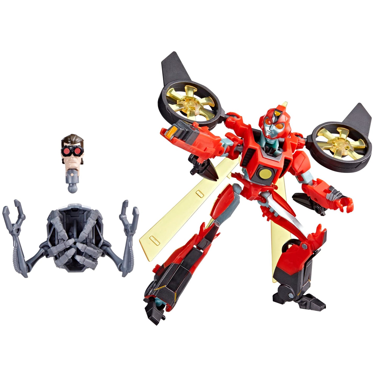 Transformers EarthSpark Terran Twitch Deluxe Figure – 5-Inch 2-in-1 Robot to Drone with Build-A-Figure Piece