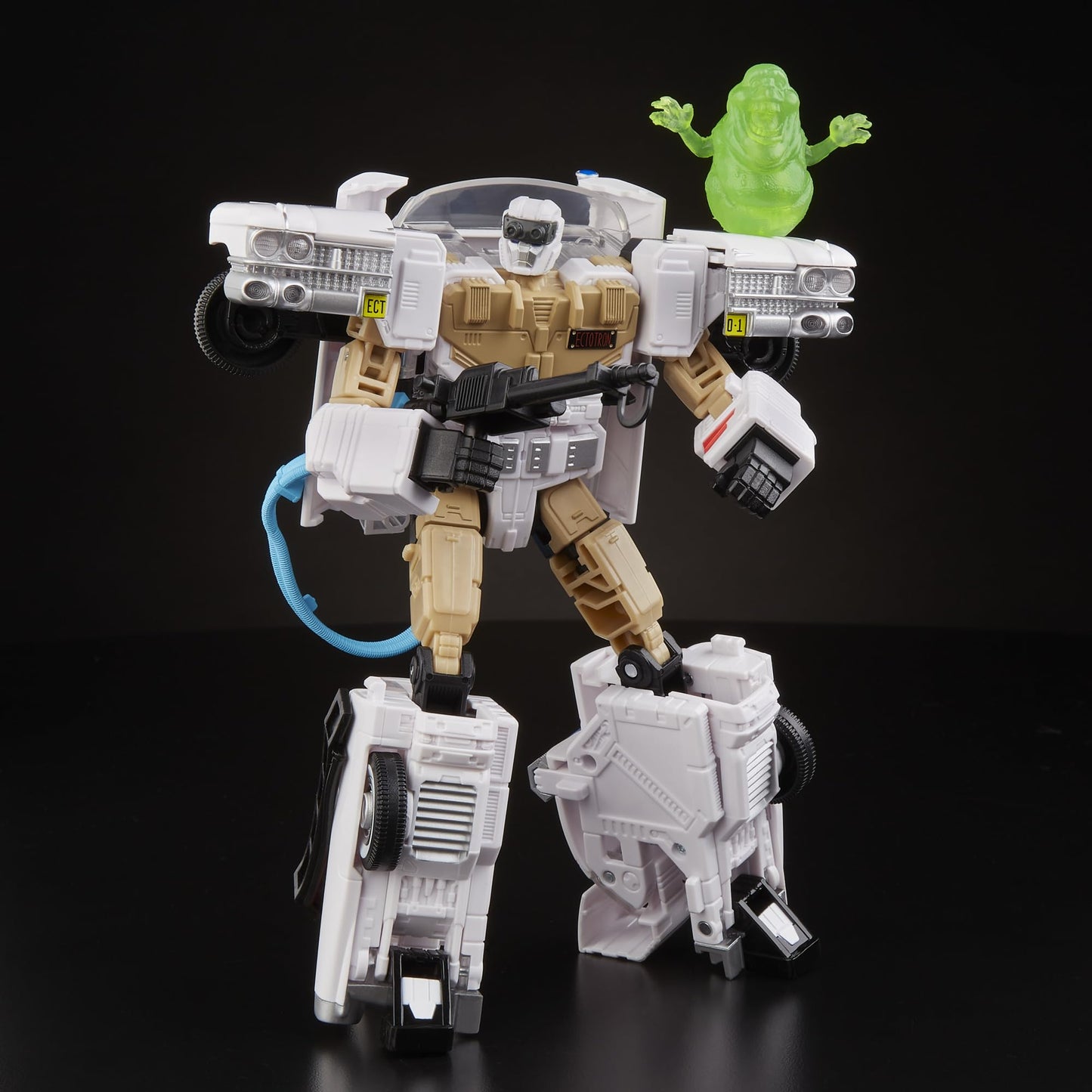 Transformers x Ghostbusters Ectotron Action Figure | 22-Step Ecto-1 Convert & Proton Pack