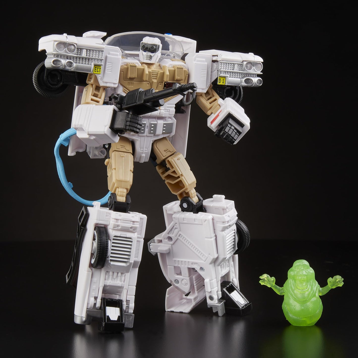 Transformers x Ghostbusters Ectotron Action Figure | 22-Step Ecto-1 Convert & Proton Pack