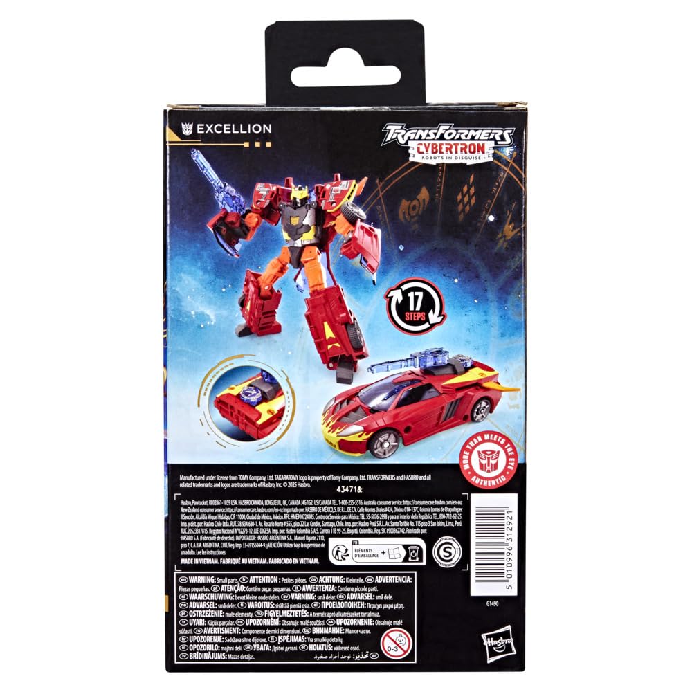 Transformers Age of the Primes Excellion Deluxe Class Action Figure - 14 cm, 17-Step Robot to Car