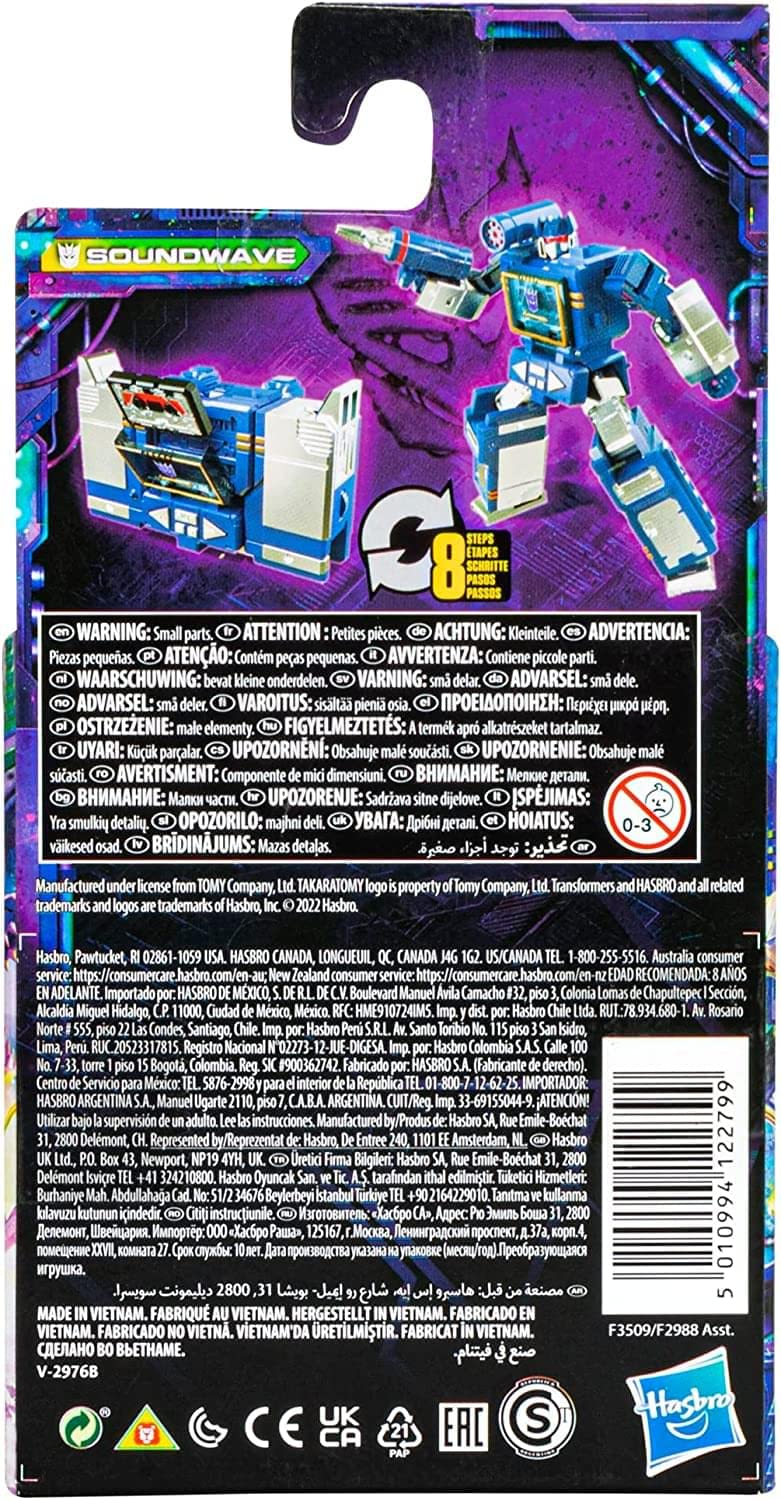 Transformers Generations Legacy Core Soundwave Action Figure - 3.5-Inch Collectible Toy for Ages 8+
