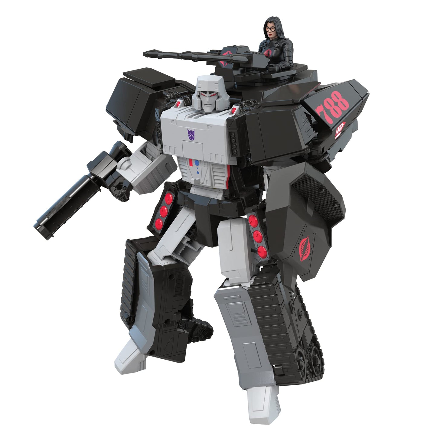 Transformers Generations Collaborative: G.I. Joe Mash-Up Megatron H.I.S.S. Tank with Cobra Baroness Figure | Ages 8+