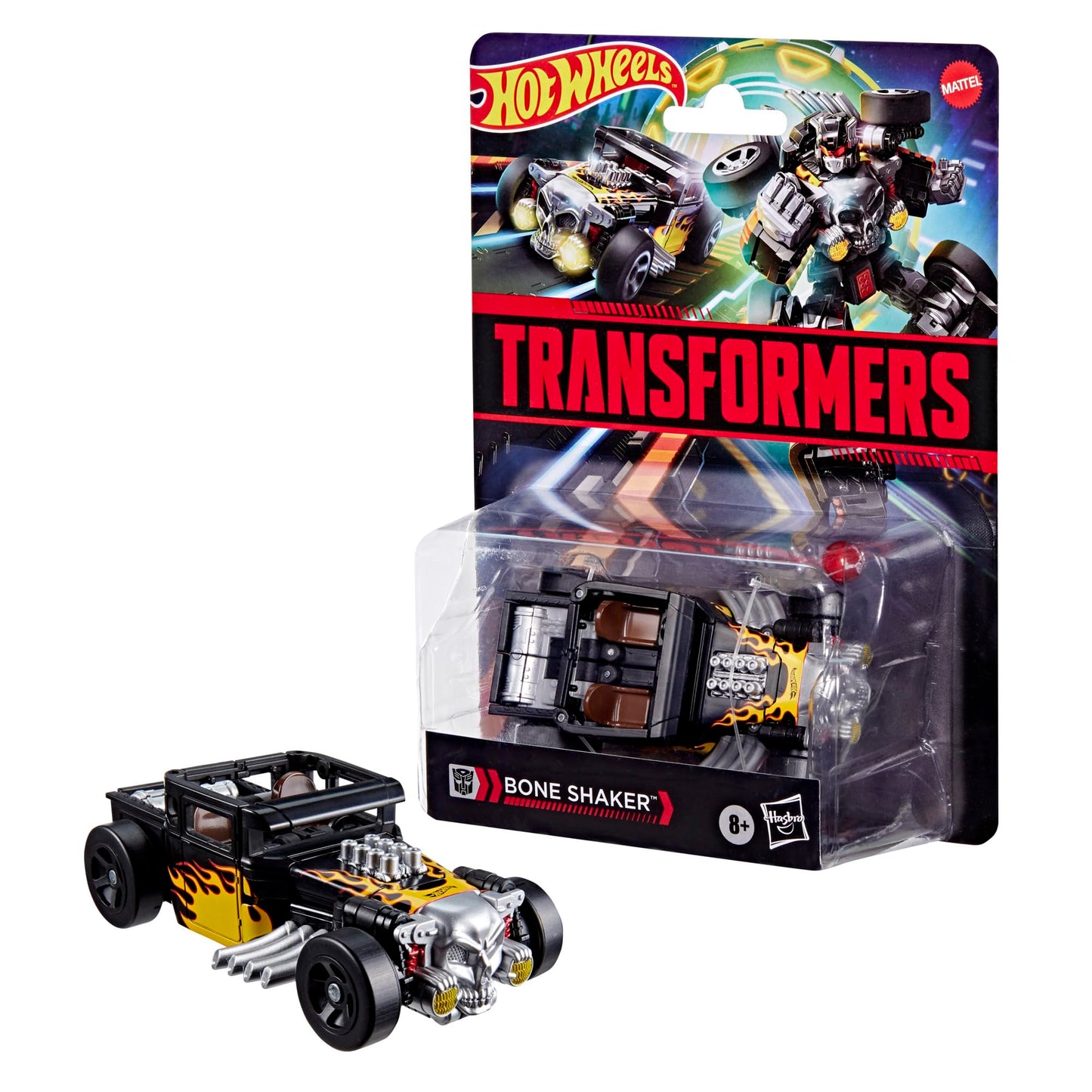 Transformers Hot Wheels x Bone Shaker Deluxe 5-Inch Converting Robot Figure