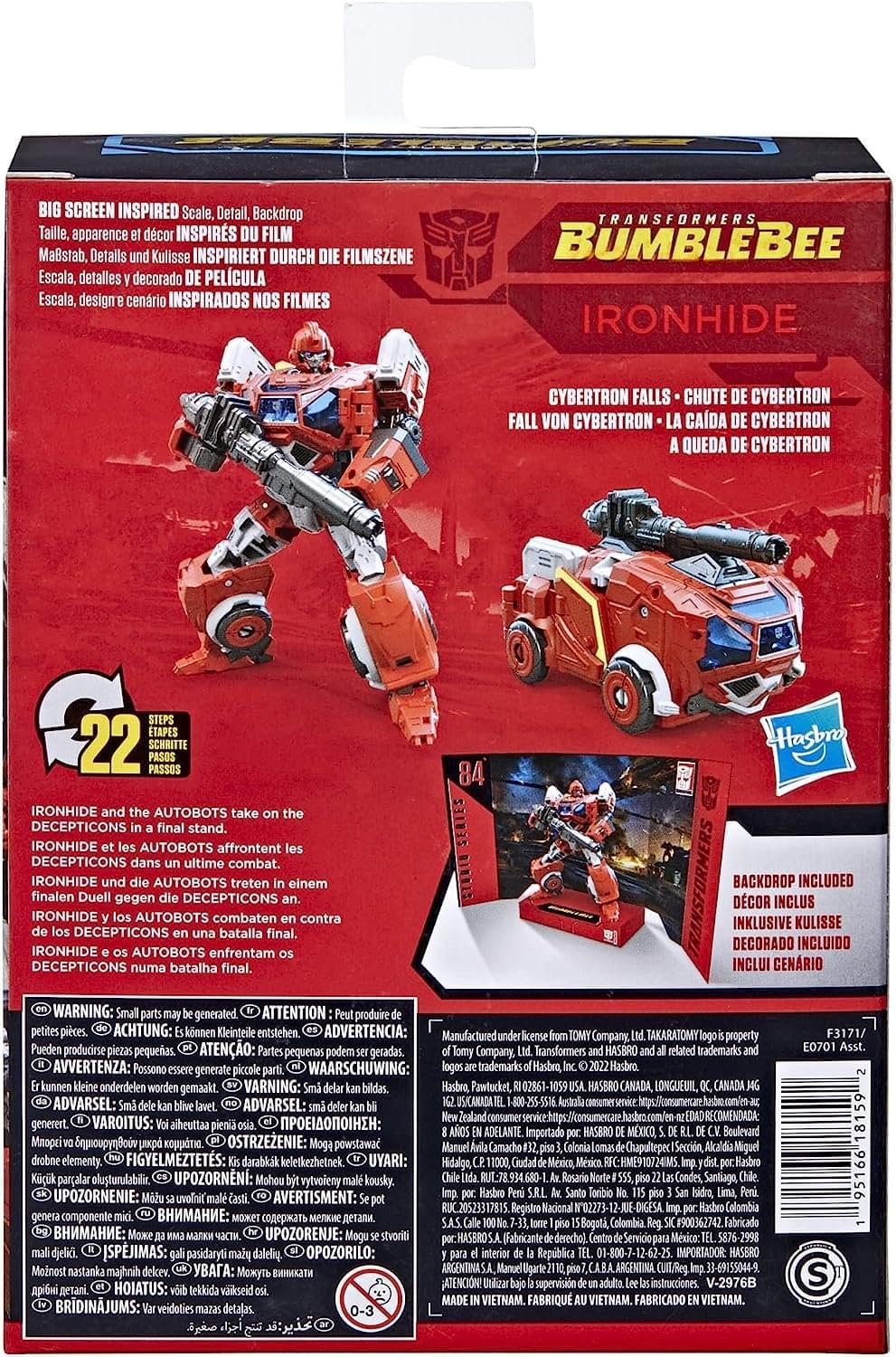 Transformers Studio Series 84 Deluxe Class Bumblebee Ironhide Action Figure – 4.5-Inch Scale for Ages 8+