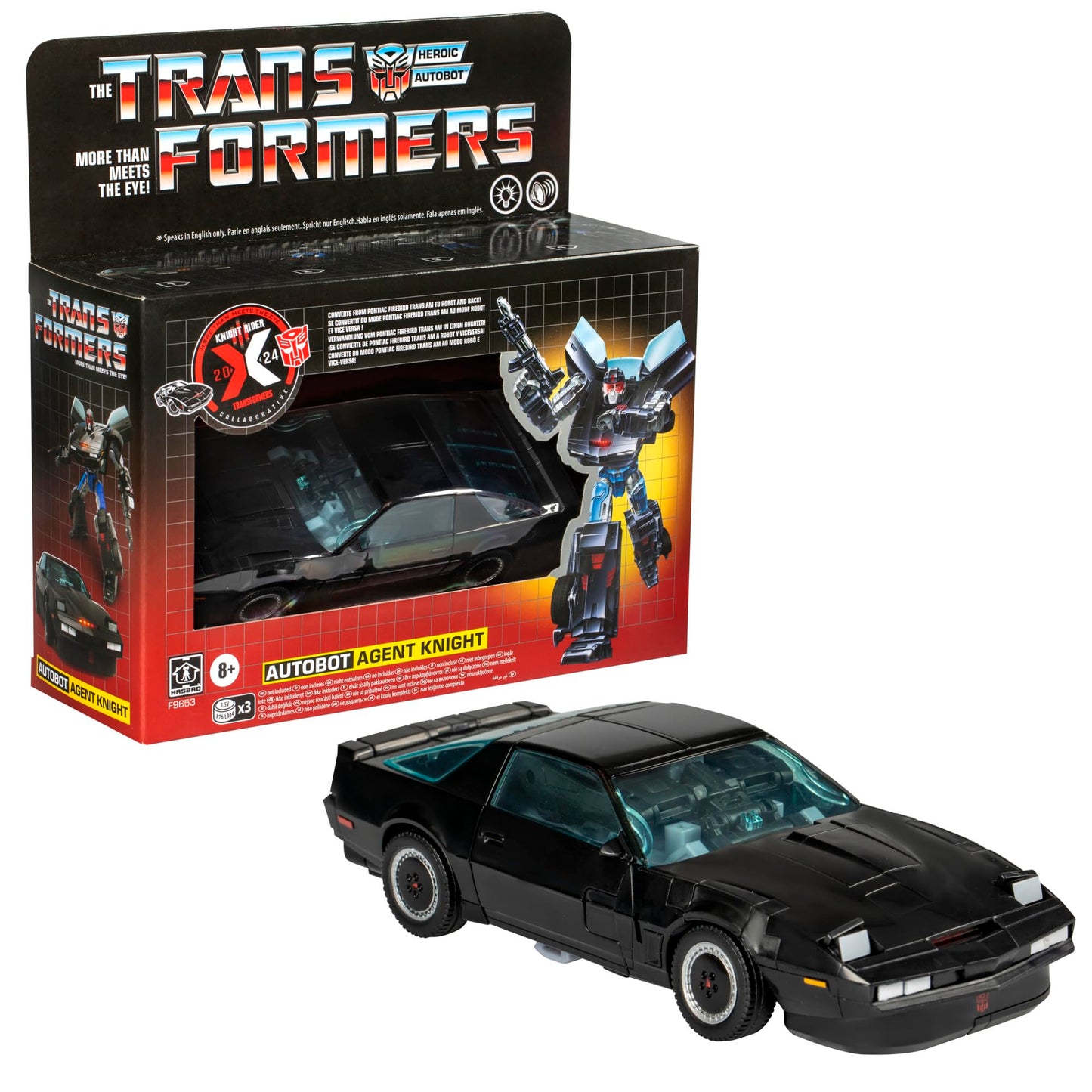 Transformers Knight Rider Collaborative: Autobot Agent Knight 6.5-Inch Action Figure | 22-Step Vehicle Conversion