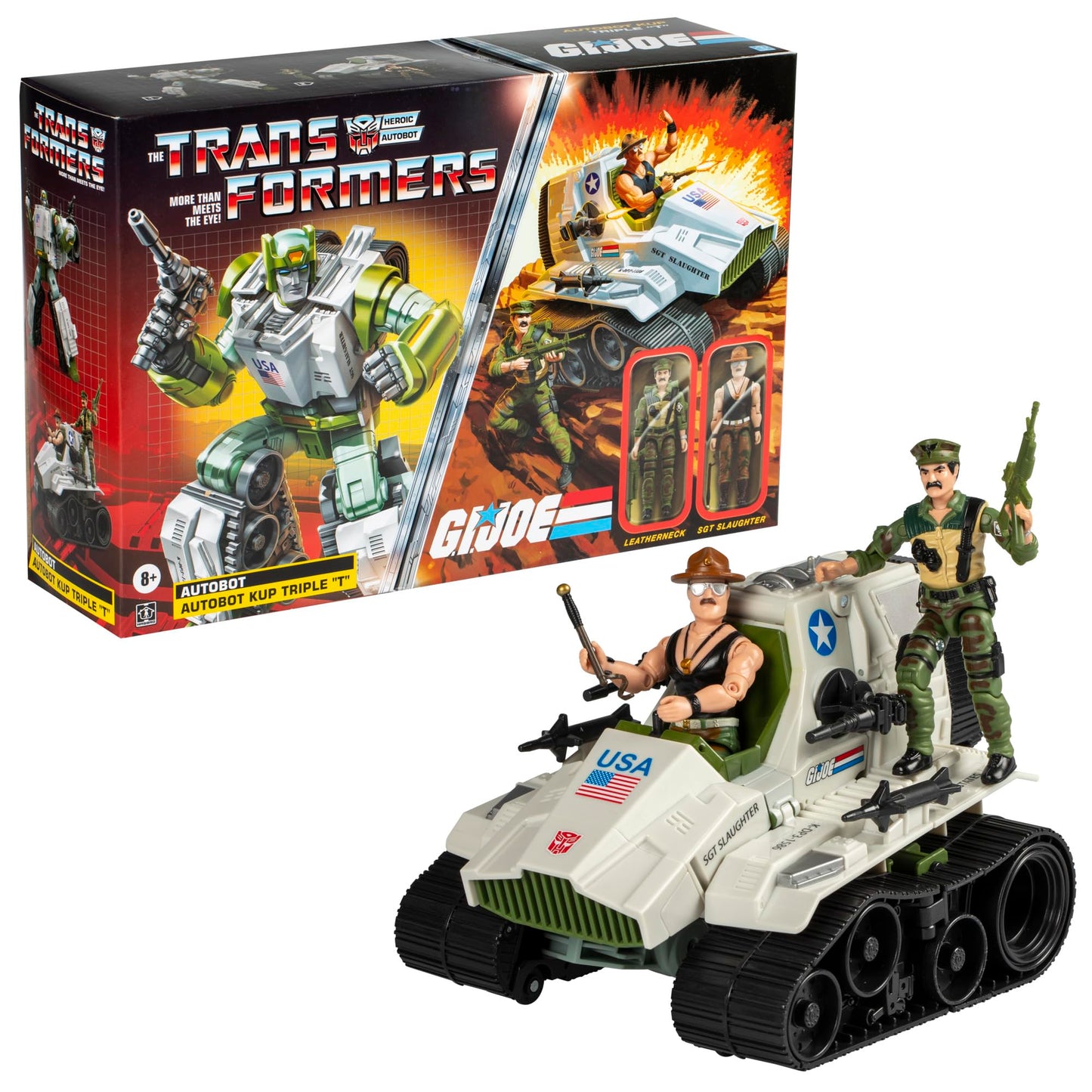 Transformers x G.I. Joe Kup Triple T 9-Inch Action Figure with SGT Slaughter & Leatherneck
