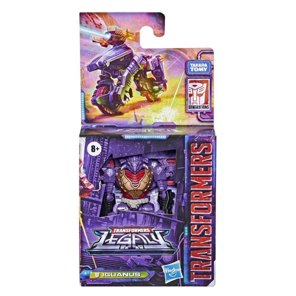 Transformers Legacy Core Iguanus Action Figure – 3.5-Inch Robot-to-Bike, Energon Shield (Ages 8+)