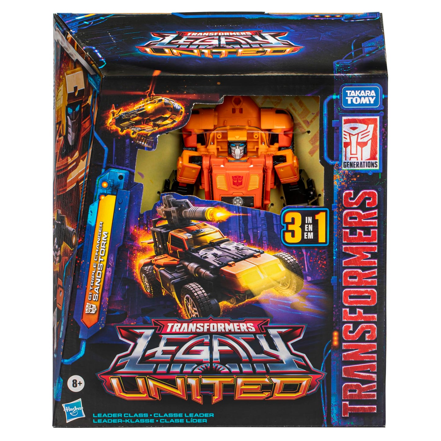 Transformers Legacy United Leader Class G1 Triple Changer Sandstorm – 7.5-Inch Action Figure
