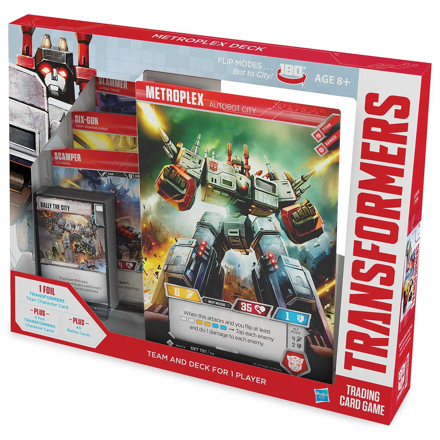 Transformers TCG Metroplex Deck – Foil Titan Card + 44 Cards (Scamper, Six Gun, Slammer)