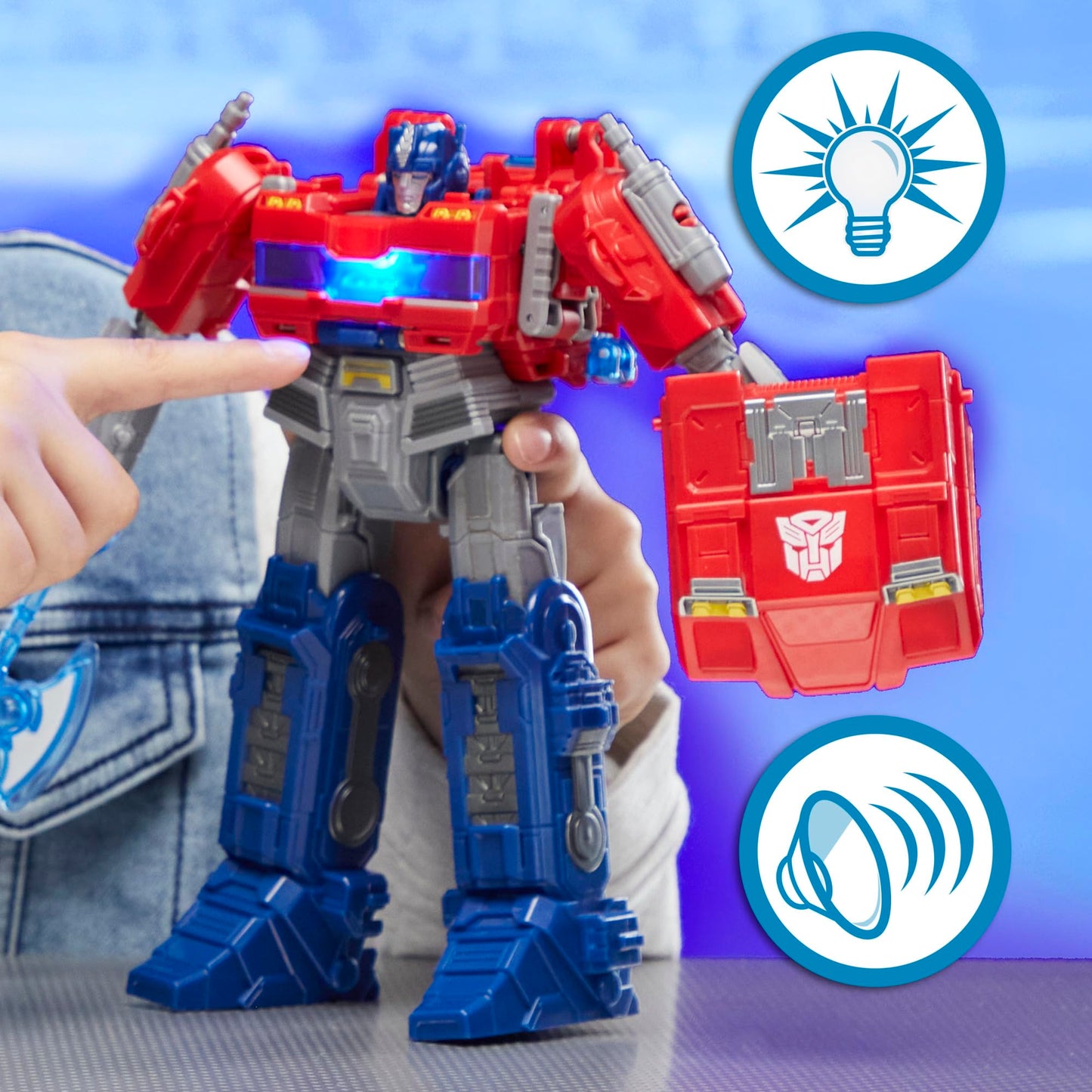 Transformers One Power Flip Optimus Prime (Orion Pax) – 4 Modes, 10-Inch Interactive Figure with Lights & Sounds