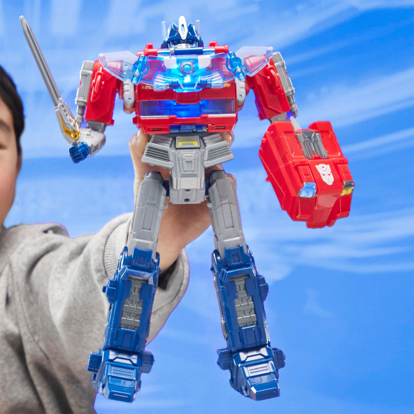 Transformers One Power Flip Optimus Prime (Orion Pax) – 4 Modes, 10-Inch Interactive Figure with Lights & Sounds