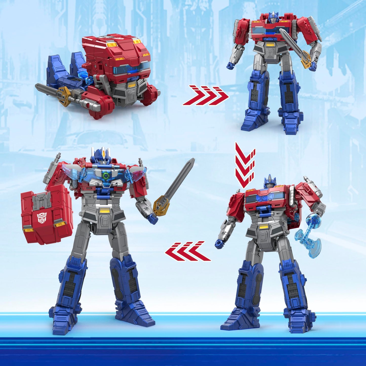 Transformers One Power Flip Optimus Prime (Orion Pax) – 4 Modes, 10-Inch Interactive Figure with Lights & Sounds