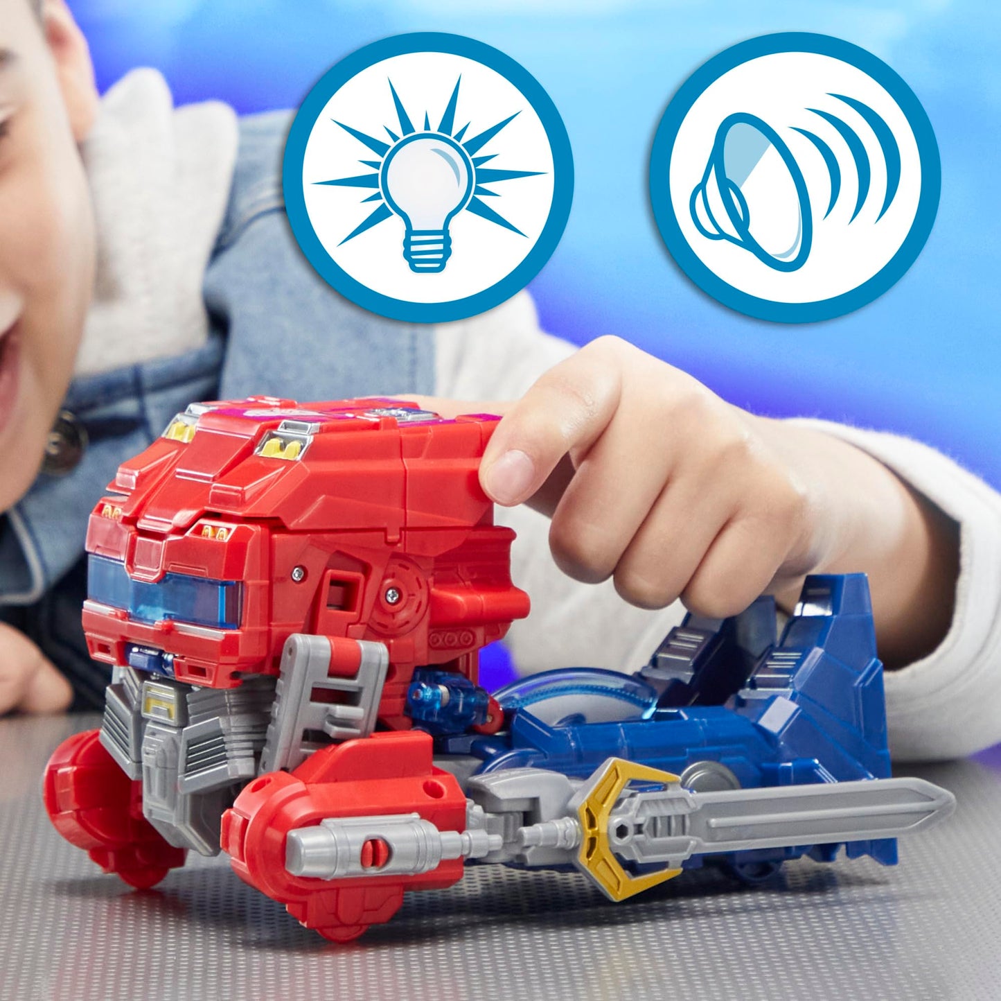 Transformers One Power Flip Optimus Prime (Orion Pax) – 4 Modes, 10-Inch Interactive Figure with Lights & Sounds