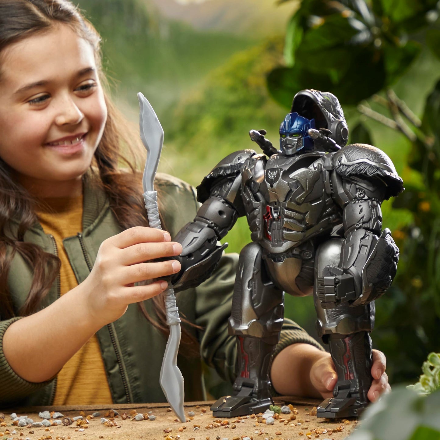 Transformers Rise of the Beasts Optimus Primal Animatronic Toy — 12.5-Inch, Voice-Activated Conversion