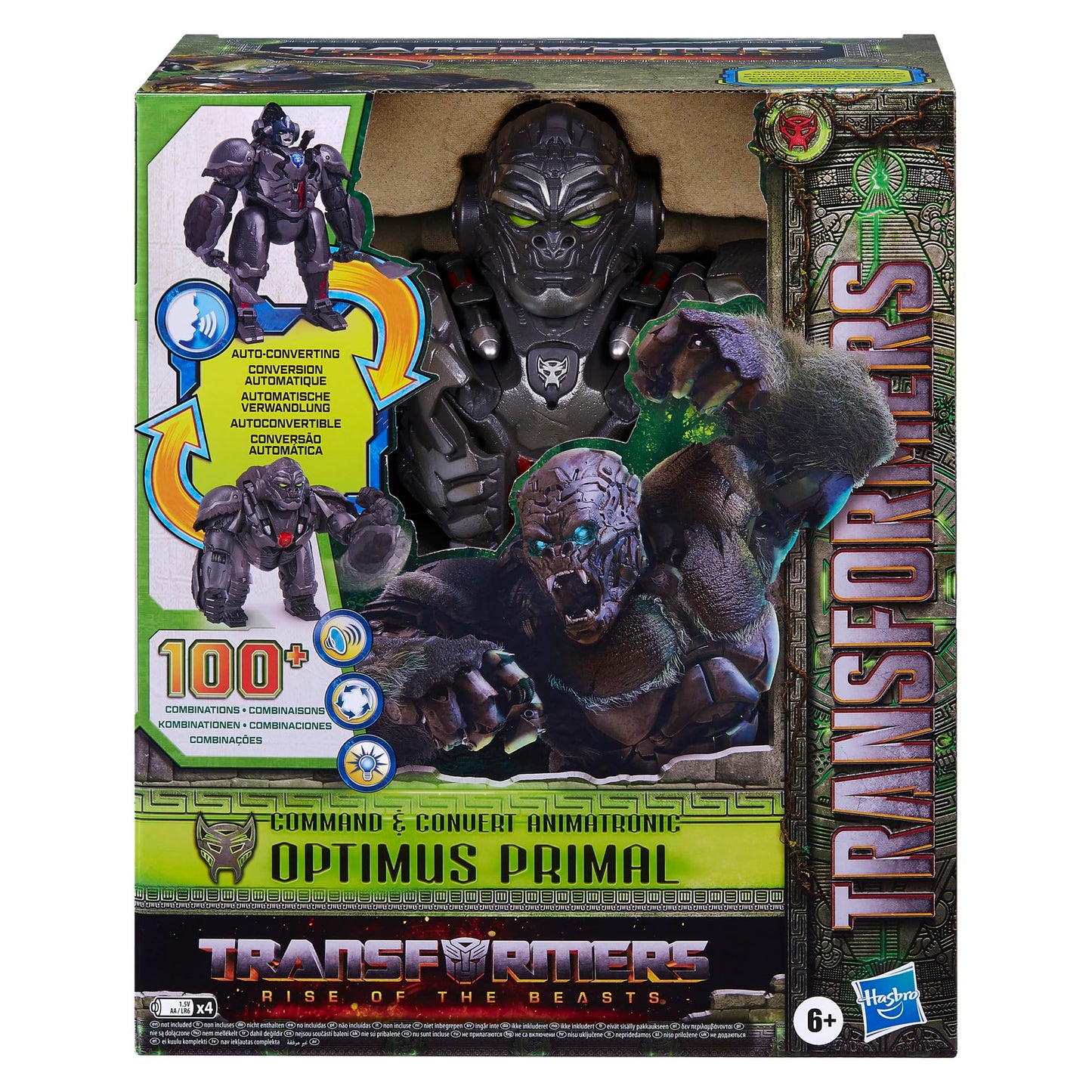 Transformers Rise of the Beasts Optimus Primal Animatronic Toy — 12.5-Inch, Voice-Activated Conversion