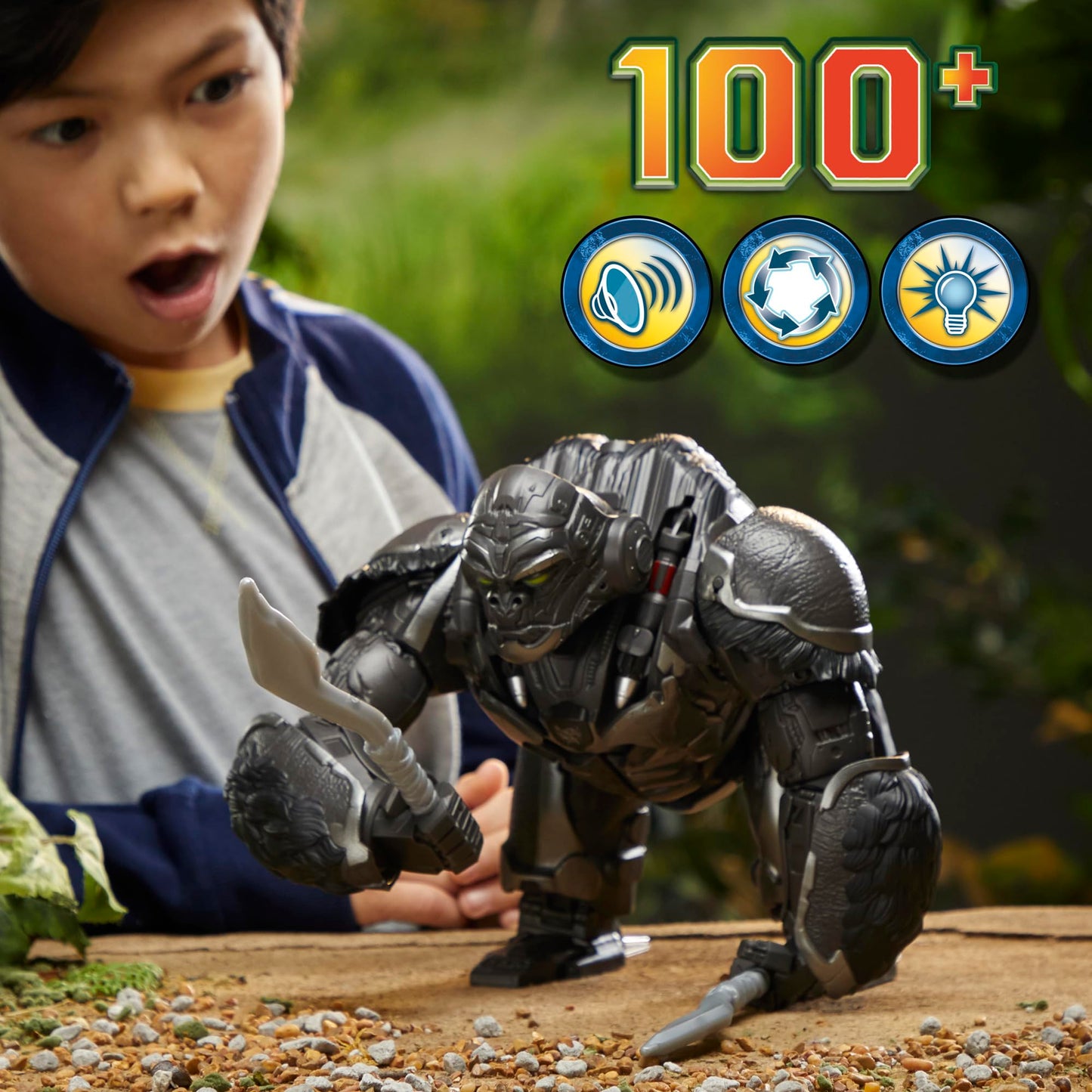 Transformers Rise of the Beasts Optimus Primal Animatronic Toy — 12.5-Inch, Voice-Activated Conversion