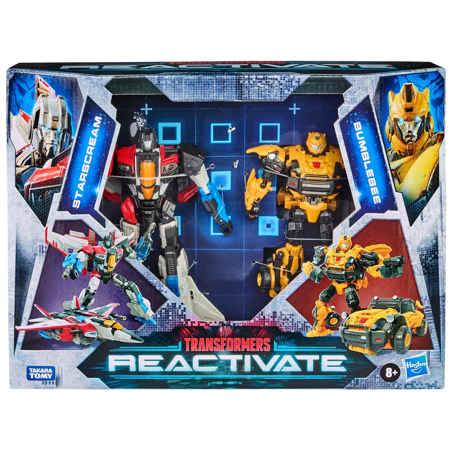 Transformers Reactivate Bumblebee & Starscream 6.5-Inch 2-Pack – 2-In-1 Converting Action Figures