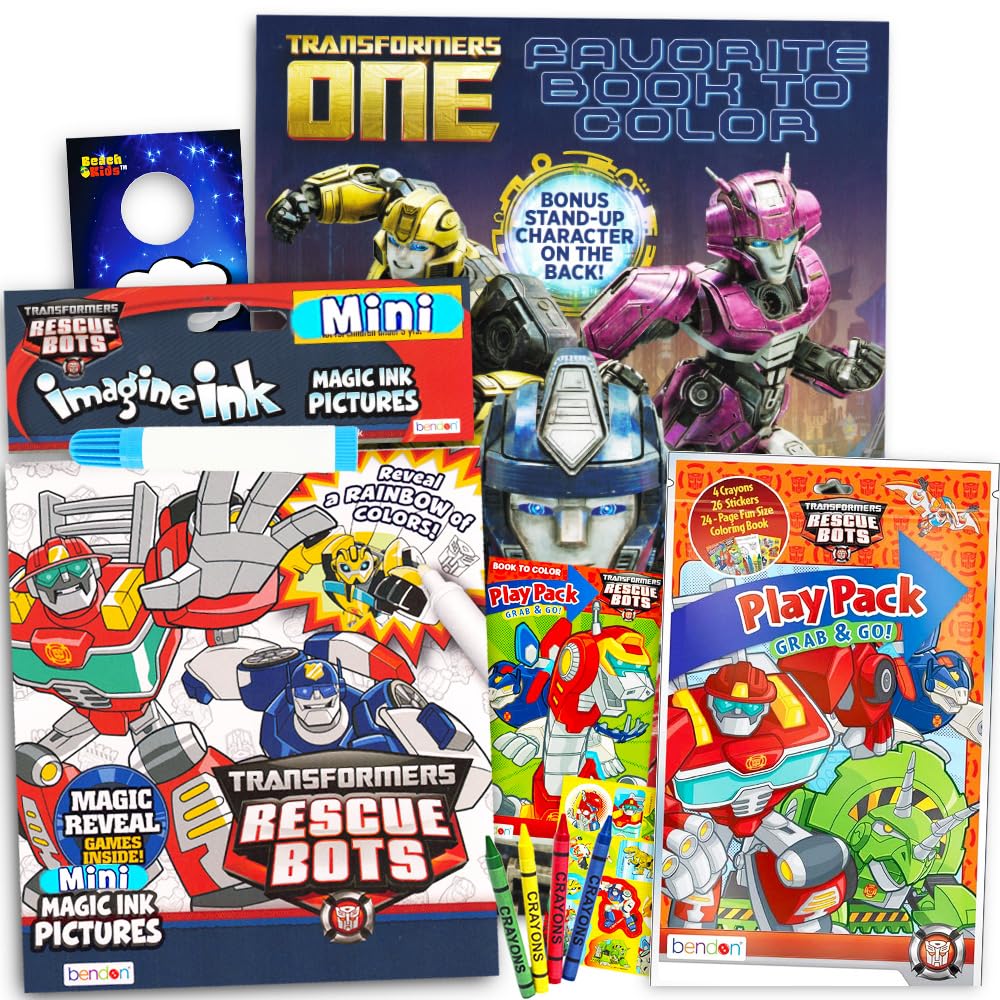 Transformers Rescue Bots Coloring & Activity Super Set – 2 Activity Books, Stickers & Door Hanger