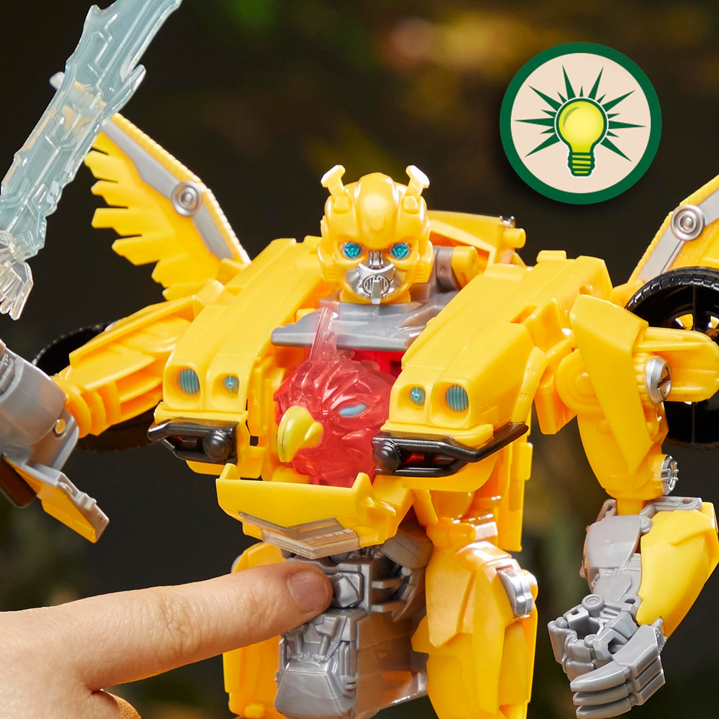 Transformers Rise of the Beasts Beast-Mode Bumblebee 10-Inch Converting Toy with Lights & Sounds