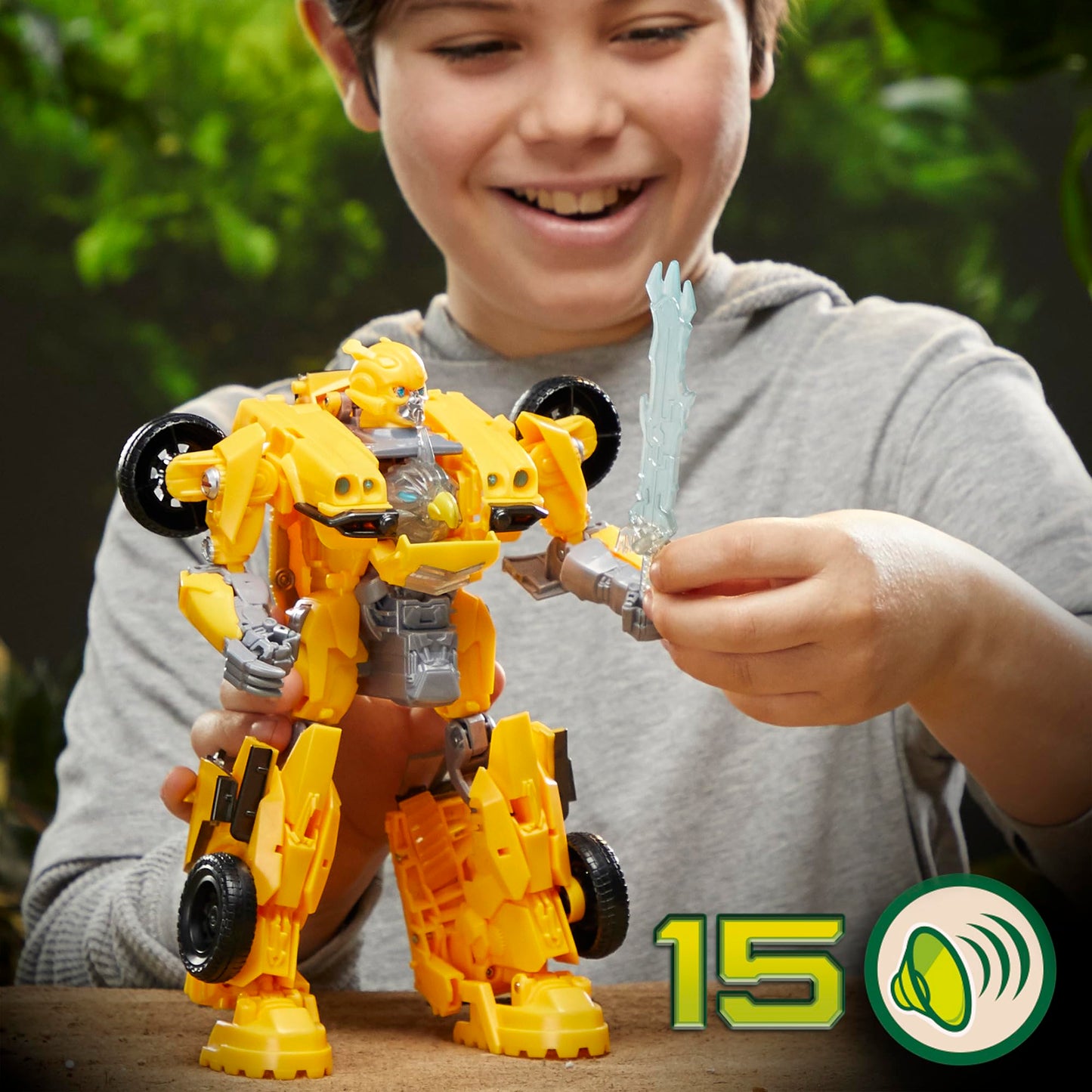Transformers Rise of the Beasts Beast-Mode Bumblebee 10-Inch Converting Toy with Lights & Sounds