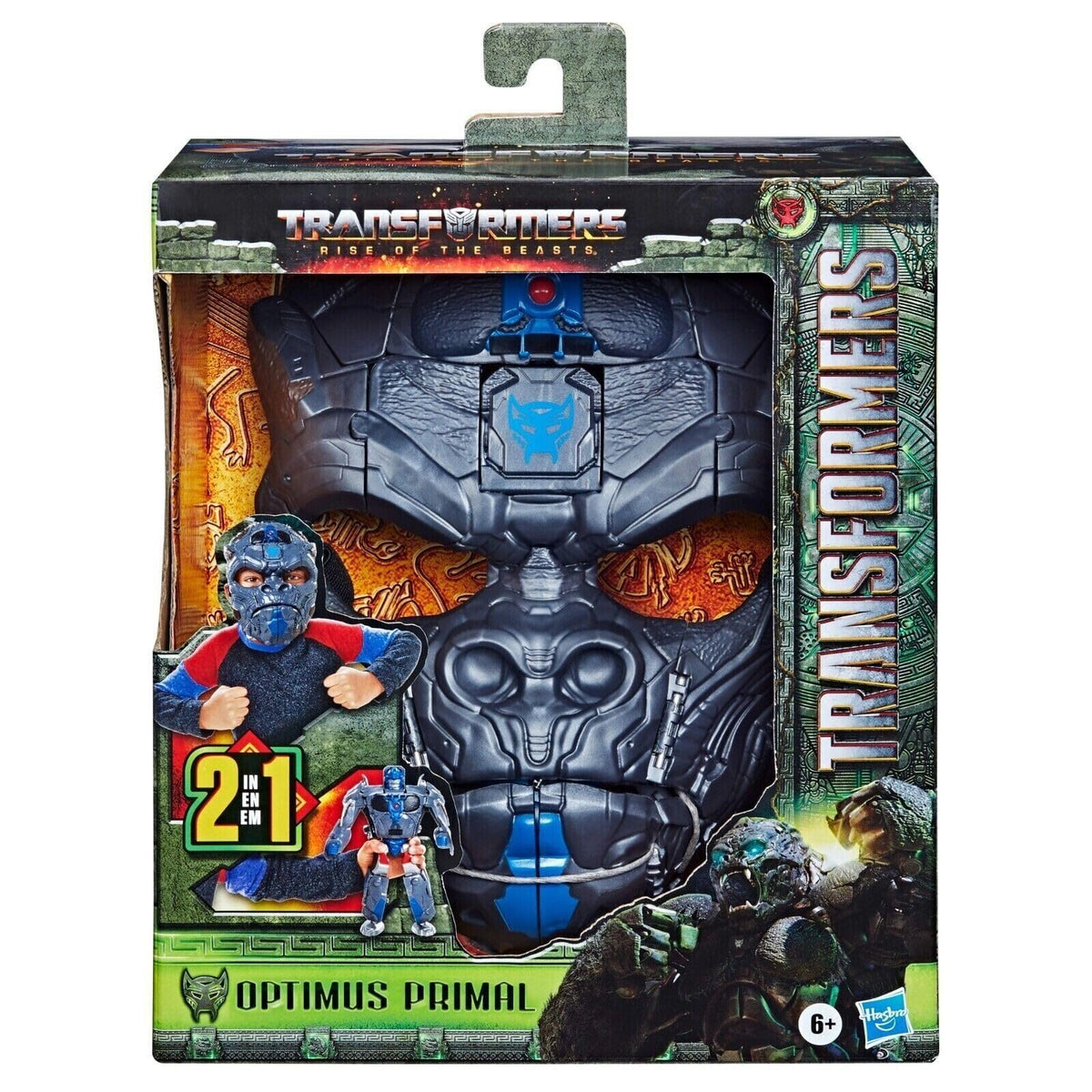 Transformers Rise of the Beasts: Optimus Primal 2-in-1 Mask & Robot Play Figure, 9-Inch