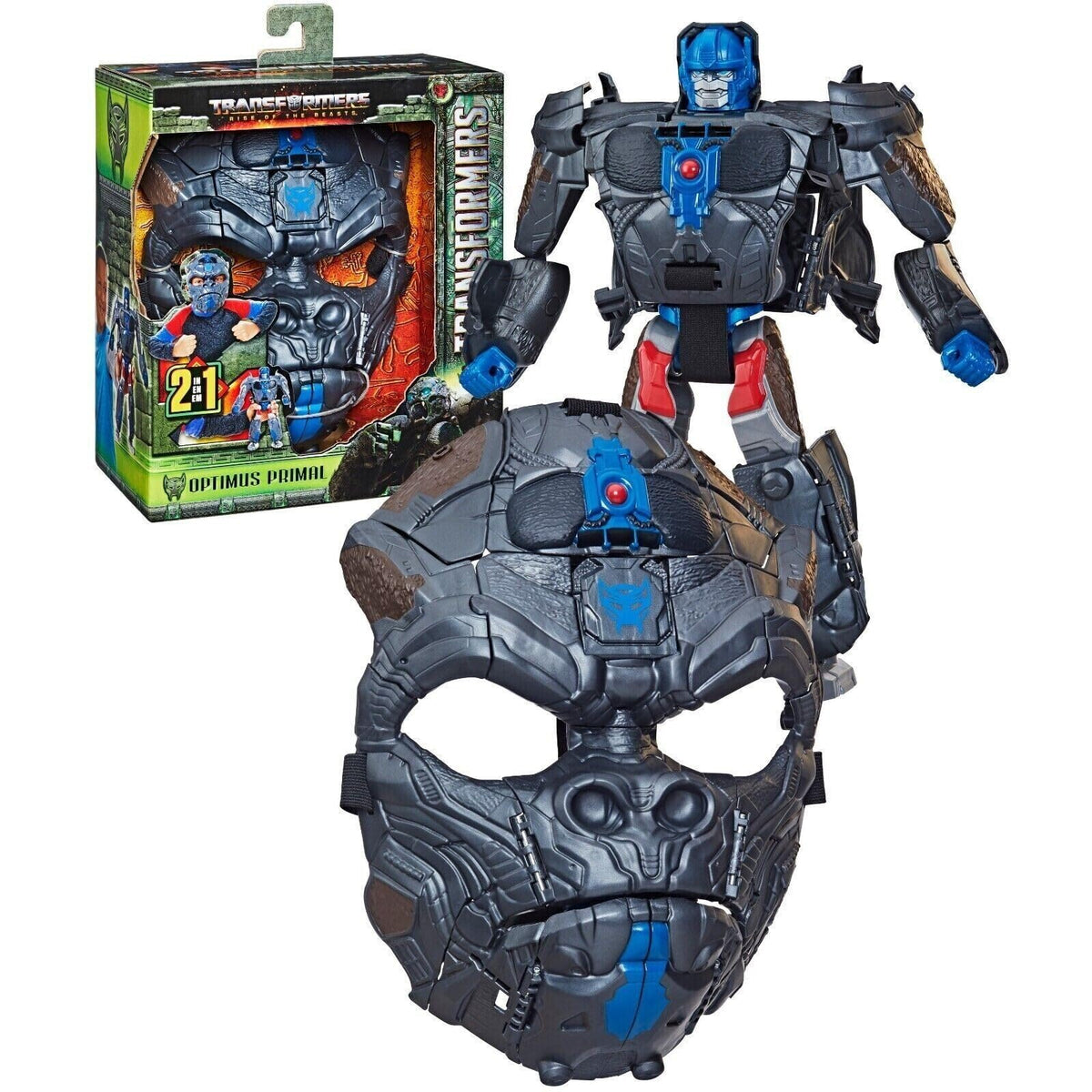 Transformers Rise of the Beasts: Optimus Primal 2-in-1 Mask & Robot Play Figure, 9-Inch