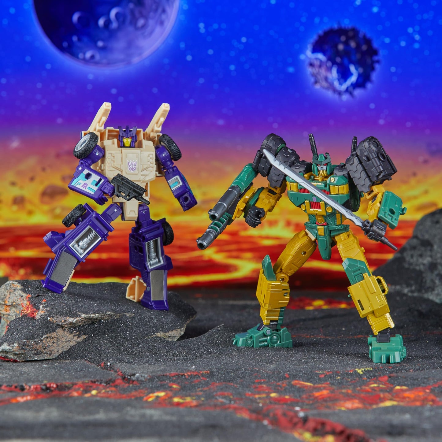 Transformers Legacy United Doom 'n Destruction Collection: Bludgeon & Rukus 2-Pack – Mayhem Attack Squad, 7" Bludgeon + 5.5" Rukus, Amazon Exclusive