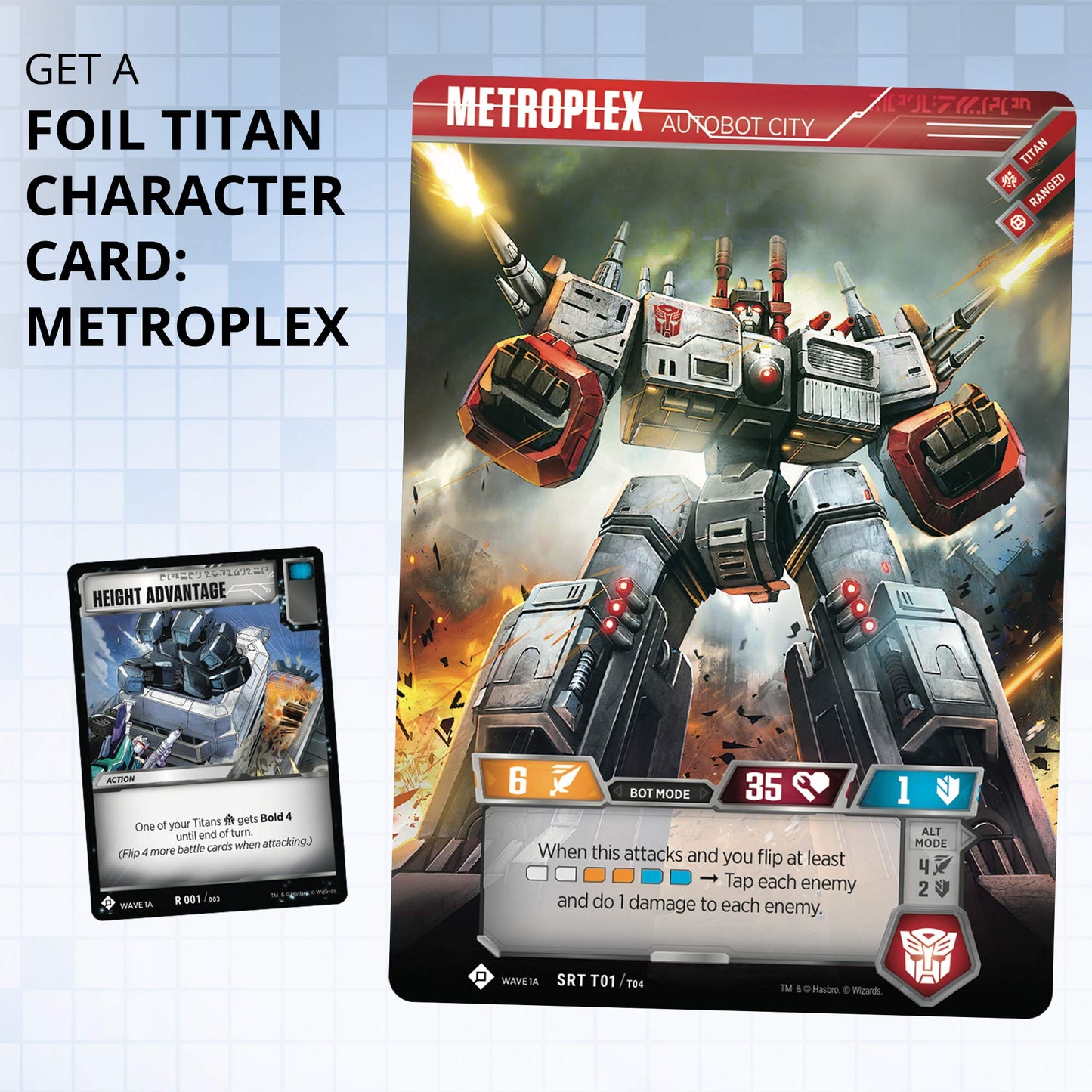 Transformers TCG Metroplex Deck – Foil Titan Card + 44 Cards (Scamper, Six Gun, Slammer)