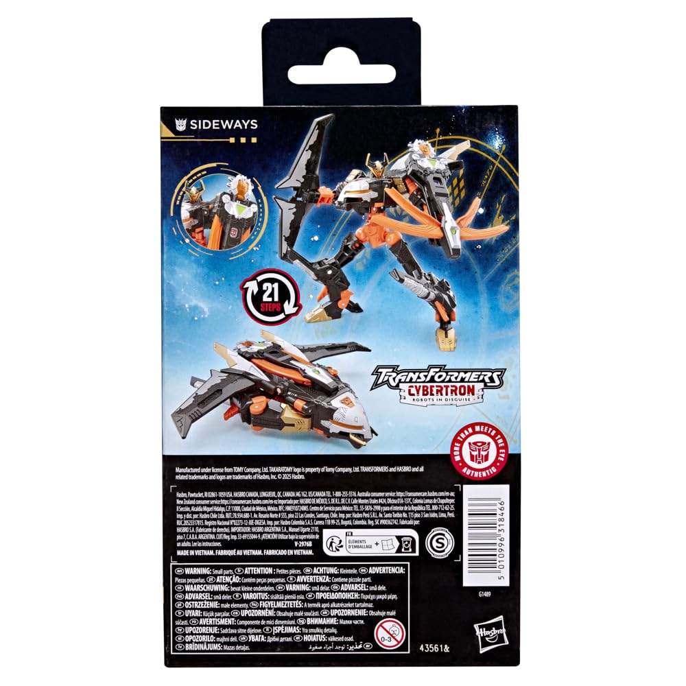 Transformers Age of the Primes Deluxe Sideways Action Figure – 14 cm Robot-to-Jet Transformer