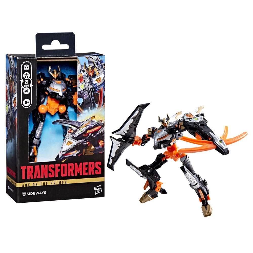 Transformers Age of the Primes Deluxe Sideways Action Figure – 14 cm Robot-to-Jet Transformer
