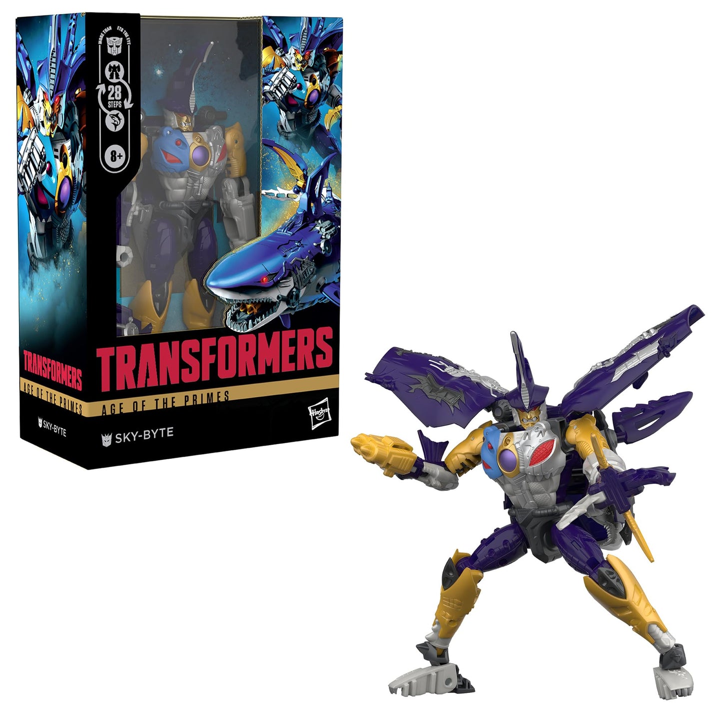 Transformers Sky-Byte Voyager Class 7-Inch Action Figure – Robot to Shark Converter