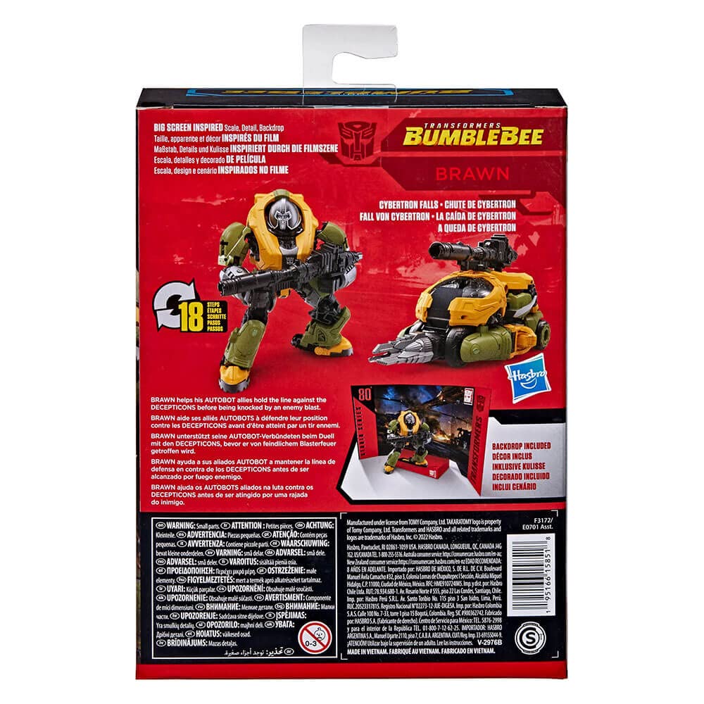 Transformers Studio Series 80 Deluxe Brawn Action Figure – 4.5-Inch, Bumblebee-Inspired