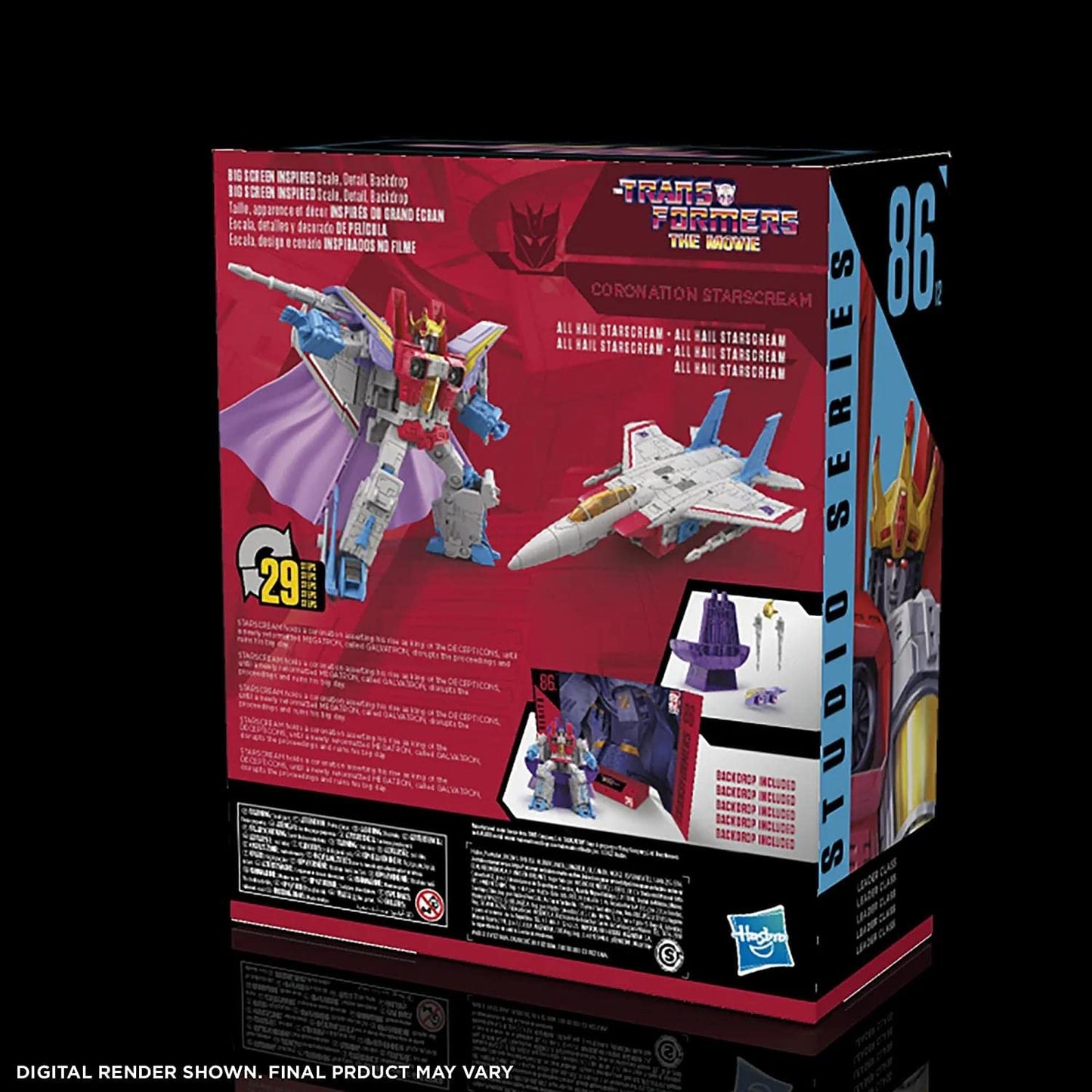 Transformers Studio Series 86-12 Leader Class Coronation Starscream – 8.5-Inch Action Figure