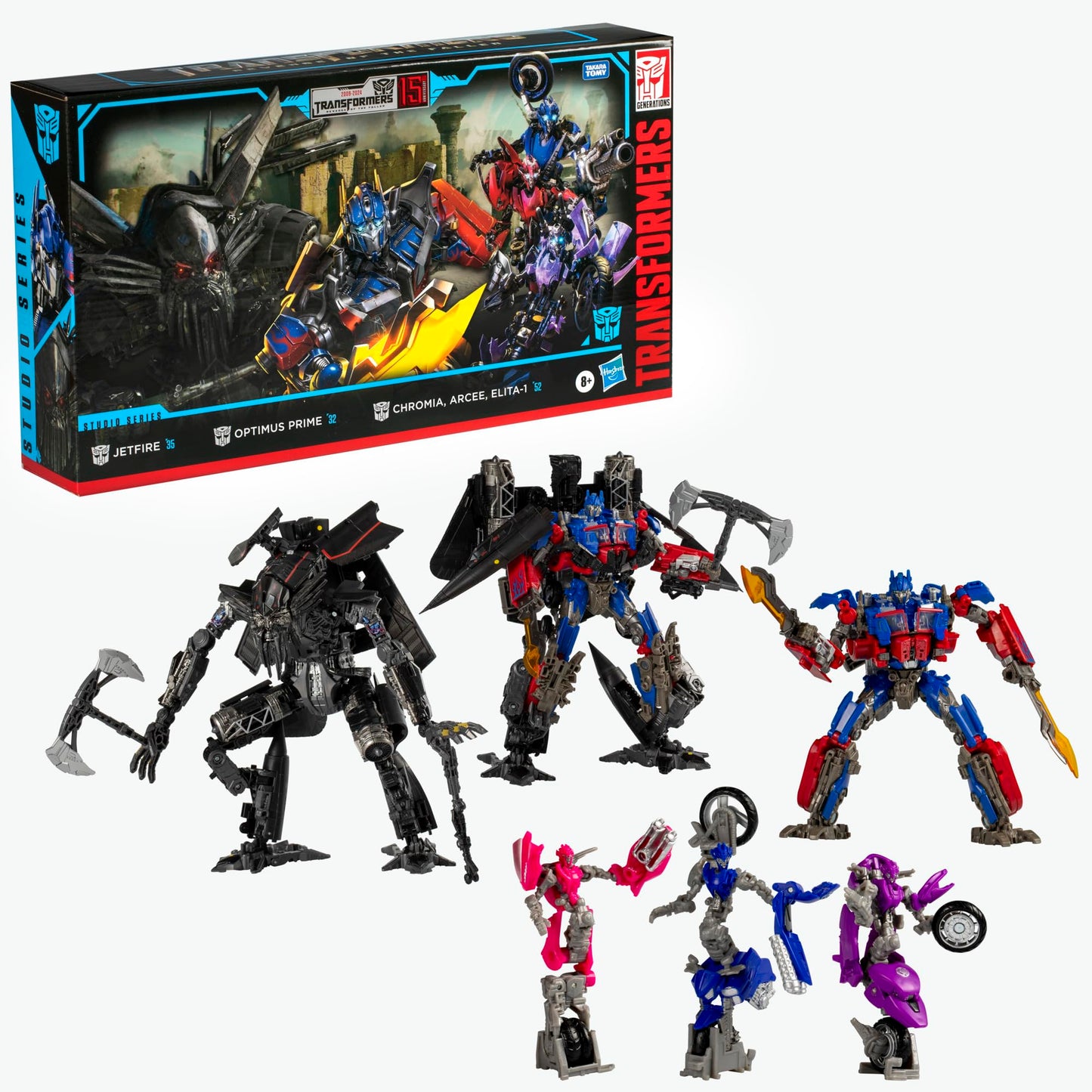 Transformers Studio Series Revenge of the Fallen 15th Anniversary Autobot Multipack | Optimus Prime, Jetfire, Chromia, Elita-1, Arcee