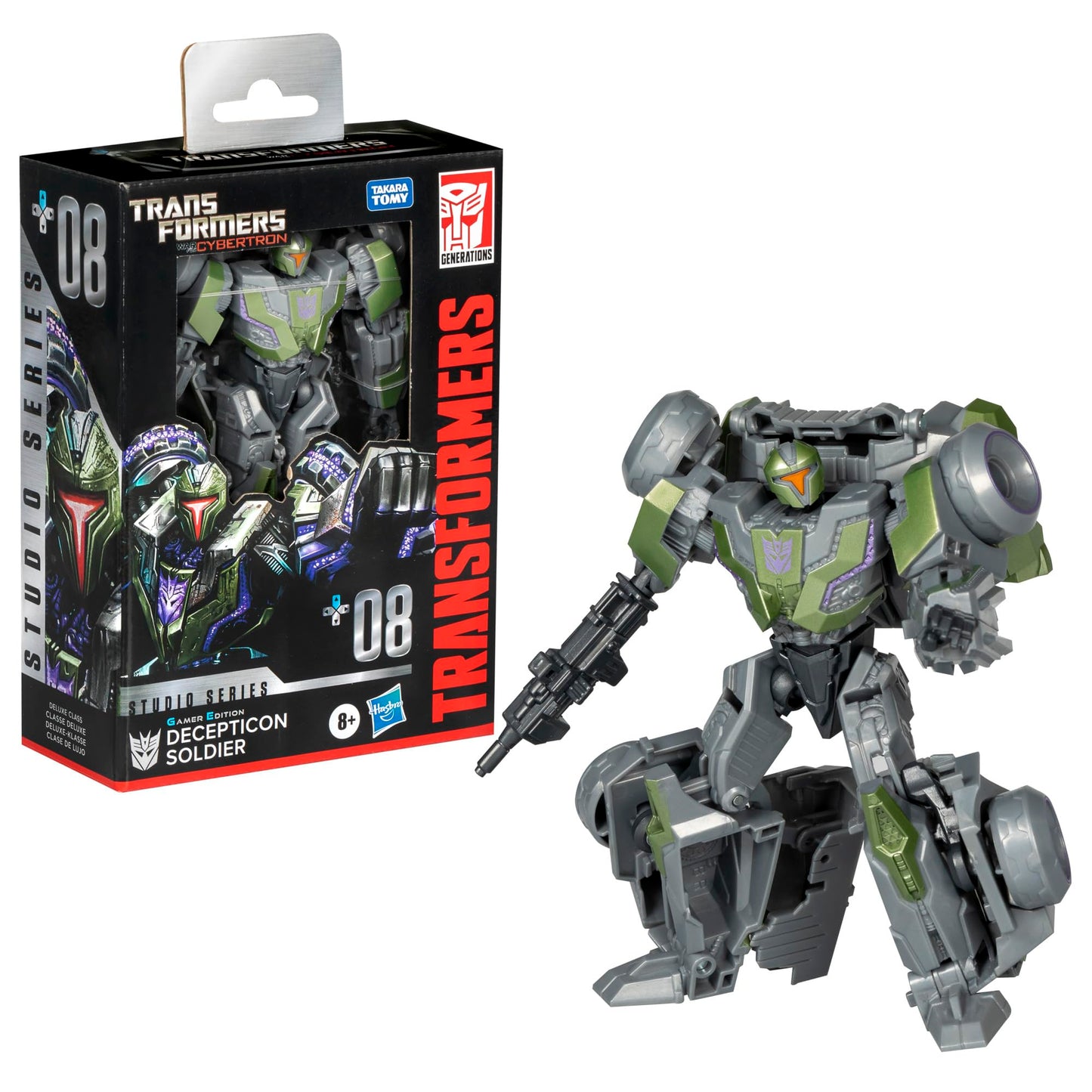 Transformers Studio Series Gamer Edition Decepticon Soldier Deluxe Figure – 4.5-inch, Dual Modes