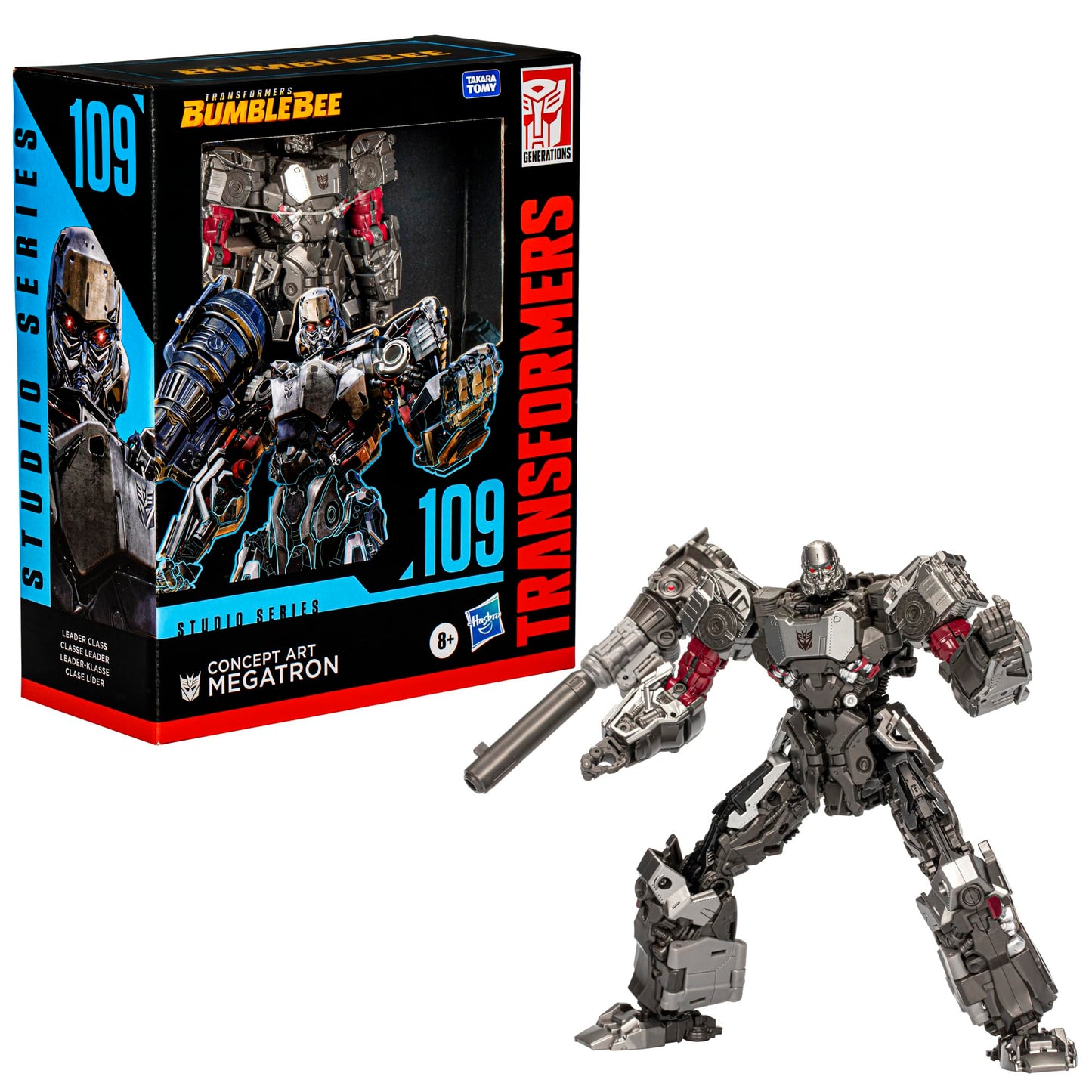 Transformers Studio Series Leader Class Concept Art Megatron – 8.5-Inch Triple-Changer Figure with Removable Backdrop