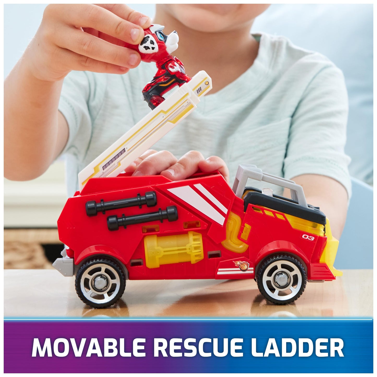PAW Patrol The Mighty Movie Fire Truck Toy with Marshall – Lights & Sounds