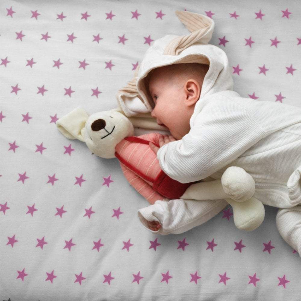 Travel Cot Fitted Sheet 100% Cotton 95x65cm