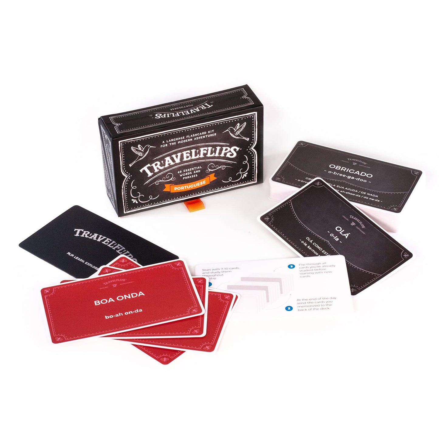 Travelflips Portuguese Flash Cards – Learn Basic Portuguese Vocabulary for Beginners