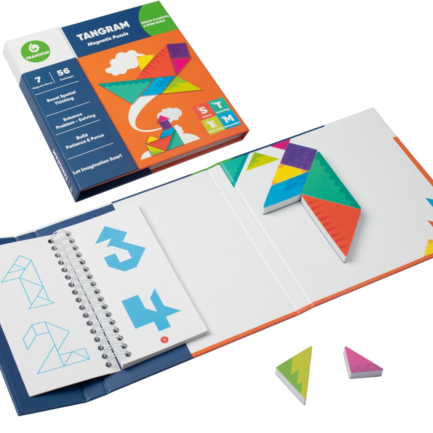 Travofun Travel Tangrams | Magnetic Travel Games for Road Trips and Kids 3+