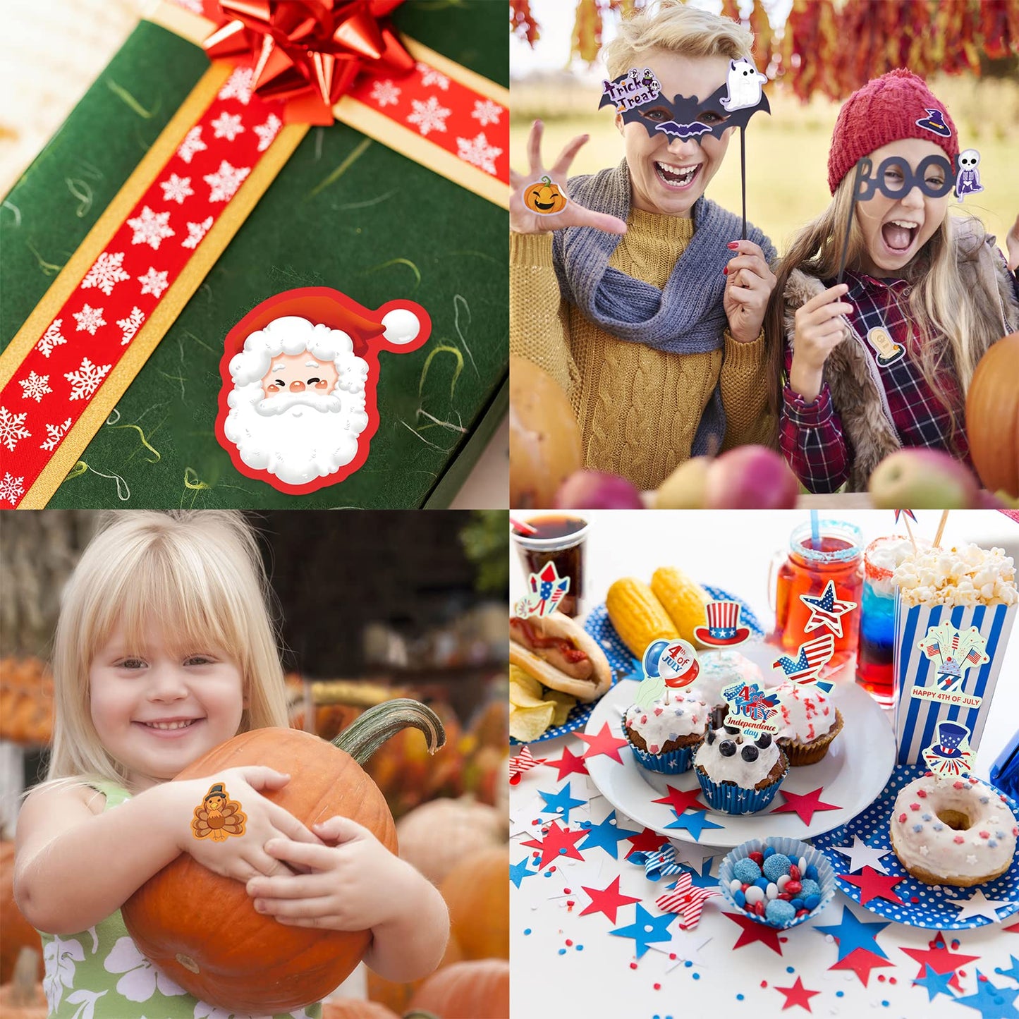 Treasure Cove Holiday Stickers Assortment | 16 Sheets, 400 Pcs for Kids Crafts & Party Decor