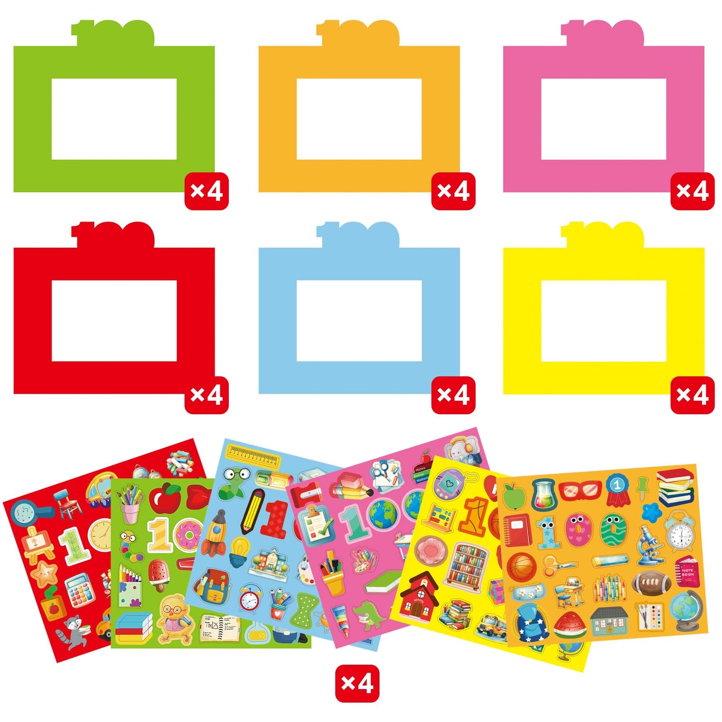 Treasure Cove 100 Days Frame Craft Kit — 24 Frames + 24 Sticker Sheets