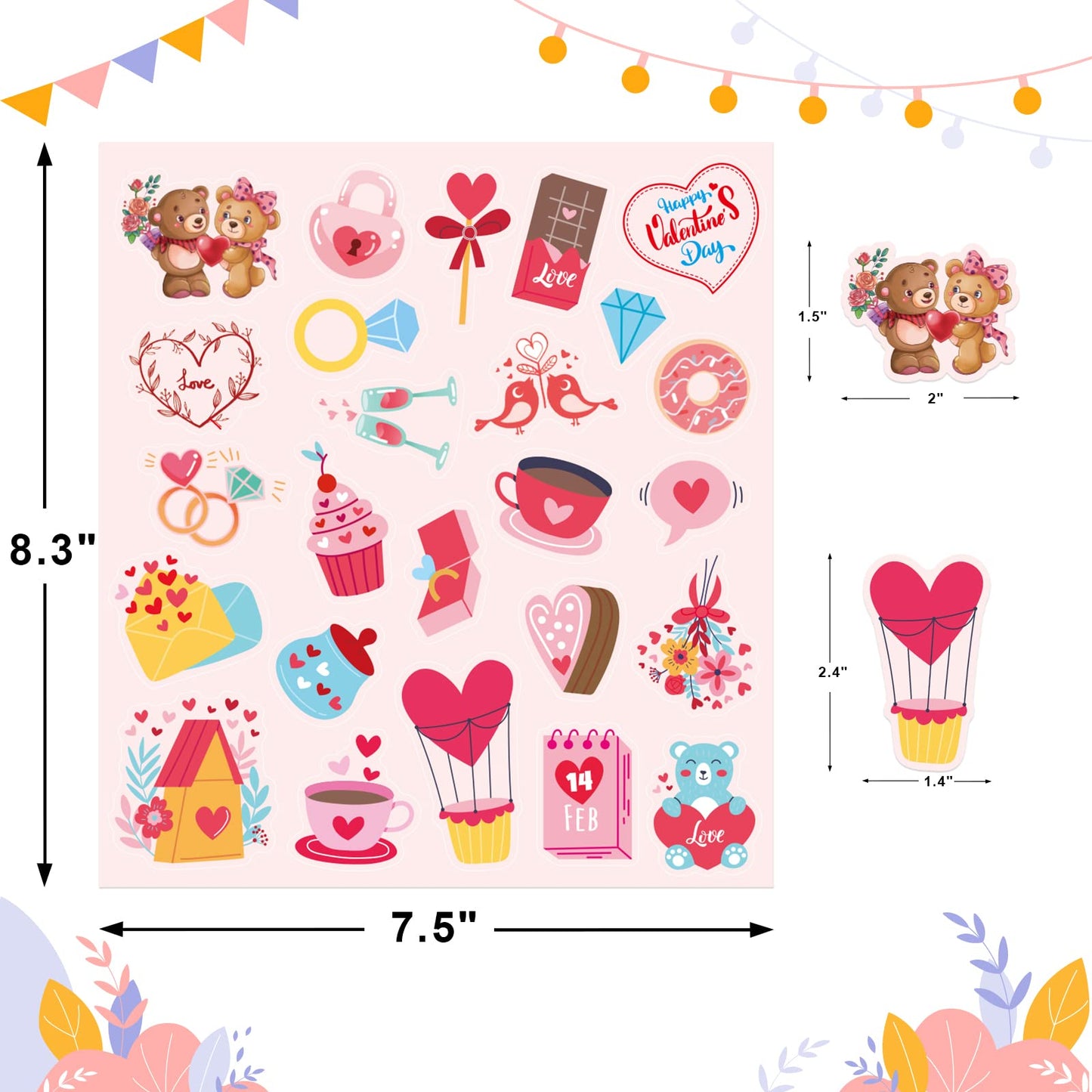 Treasure Cove Holiday Stickers Assortment | 16 Sheets, 400 Pcs for Kids Crafts & Party Decor