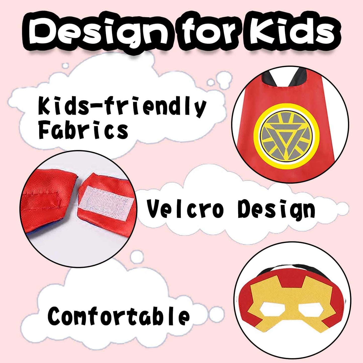 Treasure Store Superhero Capes & Masks — 4-Piece Dress-Up Set for 3-7 Year Old Boys