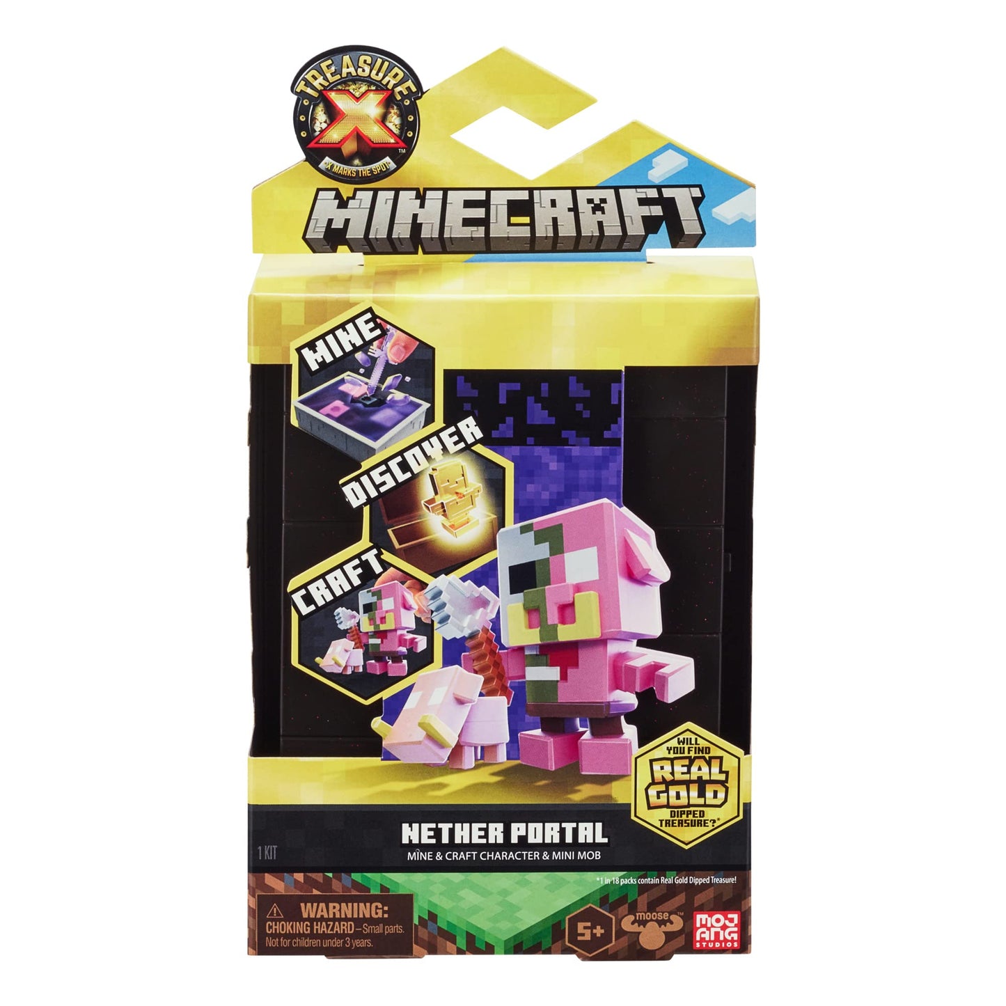 Treasure X Minecraft S1 Nether Portal Craft | Collectible Figures & Crafting Set