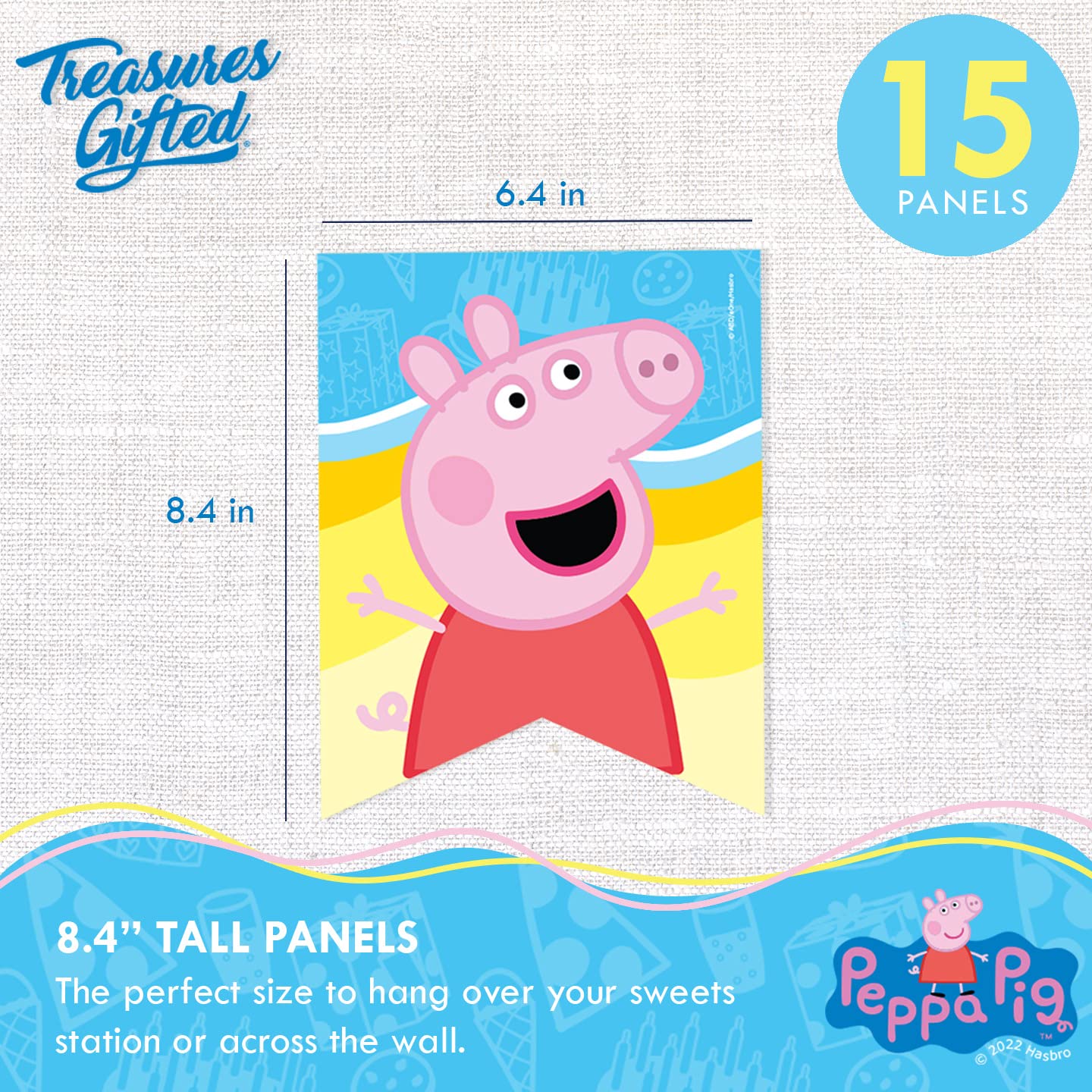 Treasures Gifted Officially Licensed Peppa Pig Birthday Banner | Peppa Pig Party Supplies